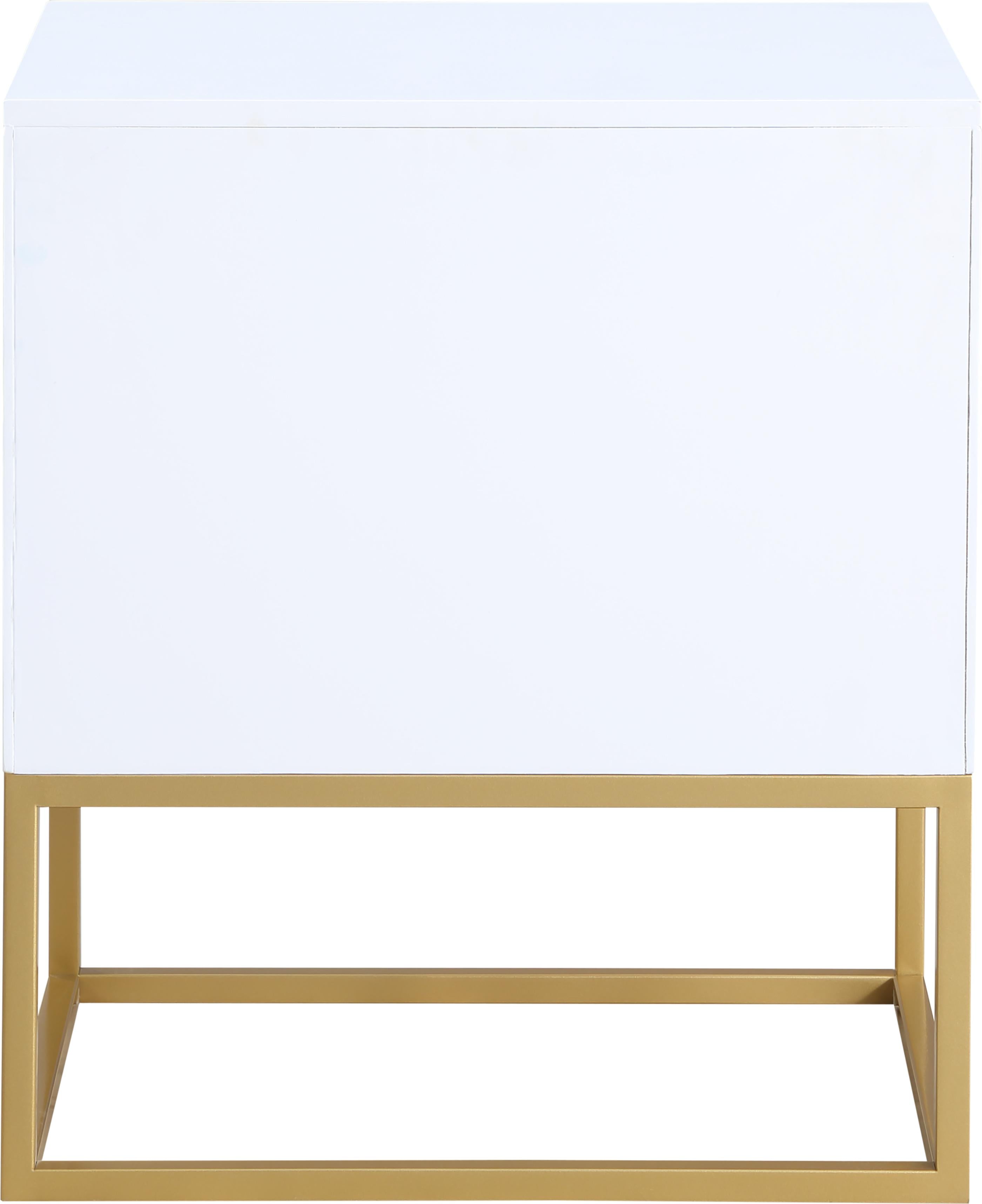 Maxine White / Gold Night Stand - Luxury Home Furniture (MI)