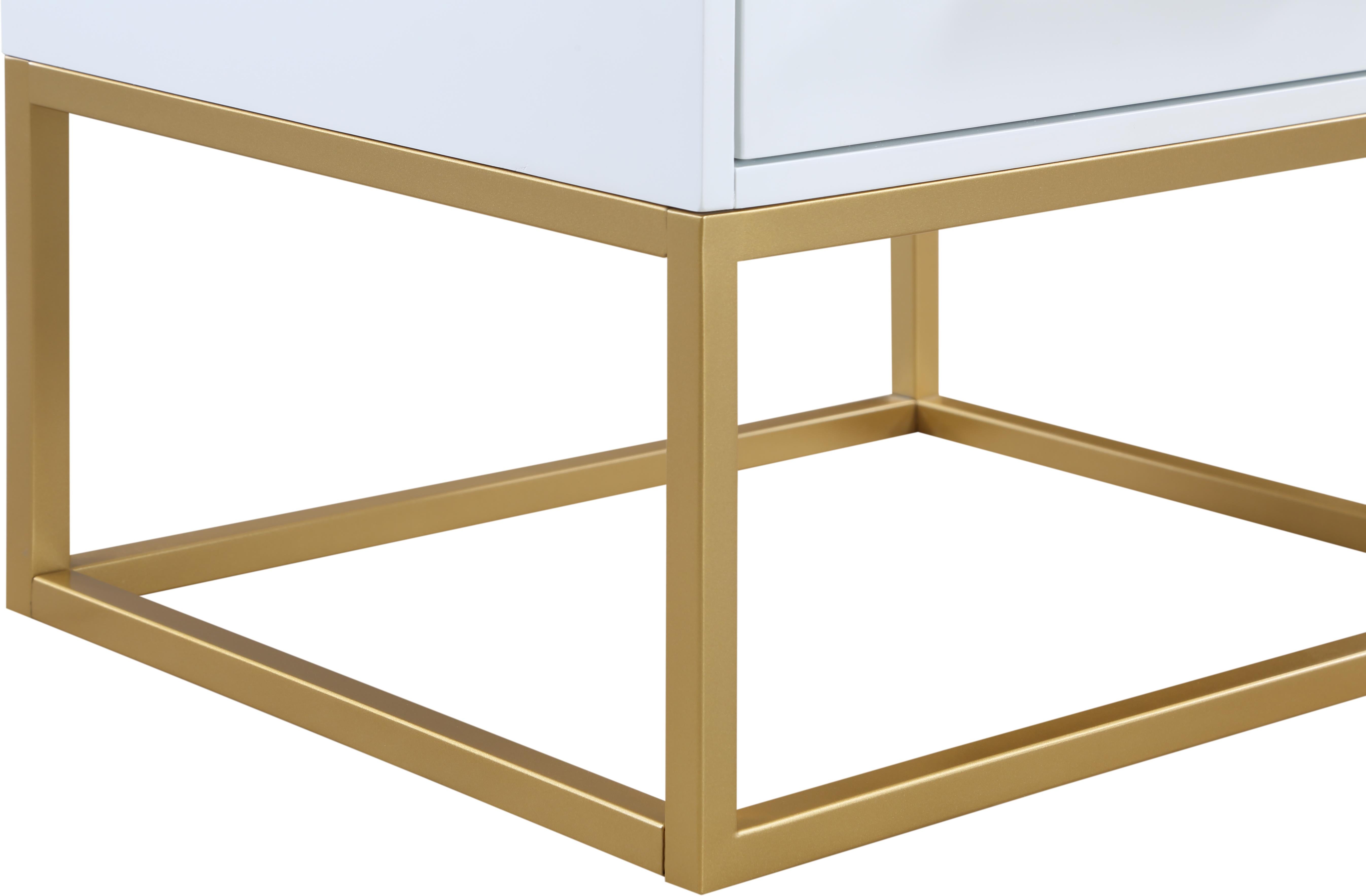Maxine White / Gold Night Stand - Luxury Home Furniture (MI)