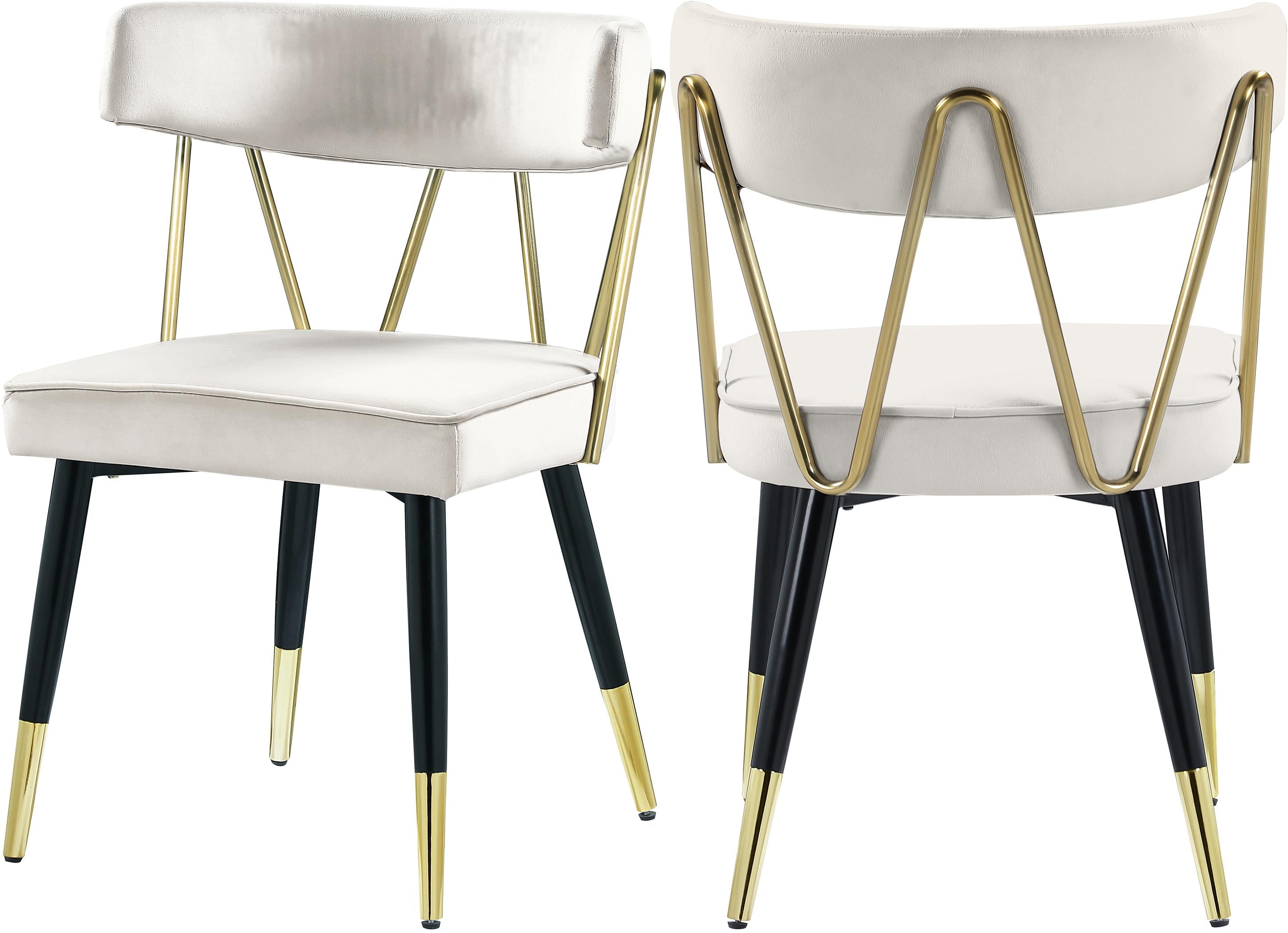 Rheingold Cream Velvet Dining Chair - Luxury Home Furniture (MI)
