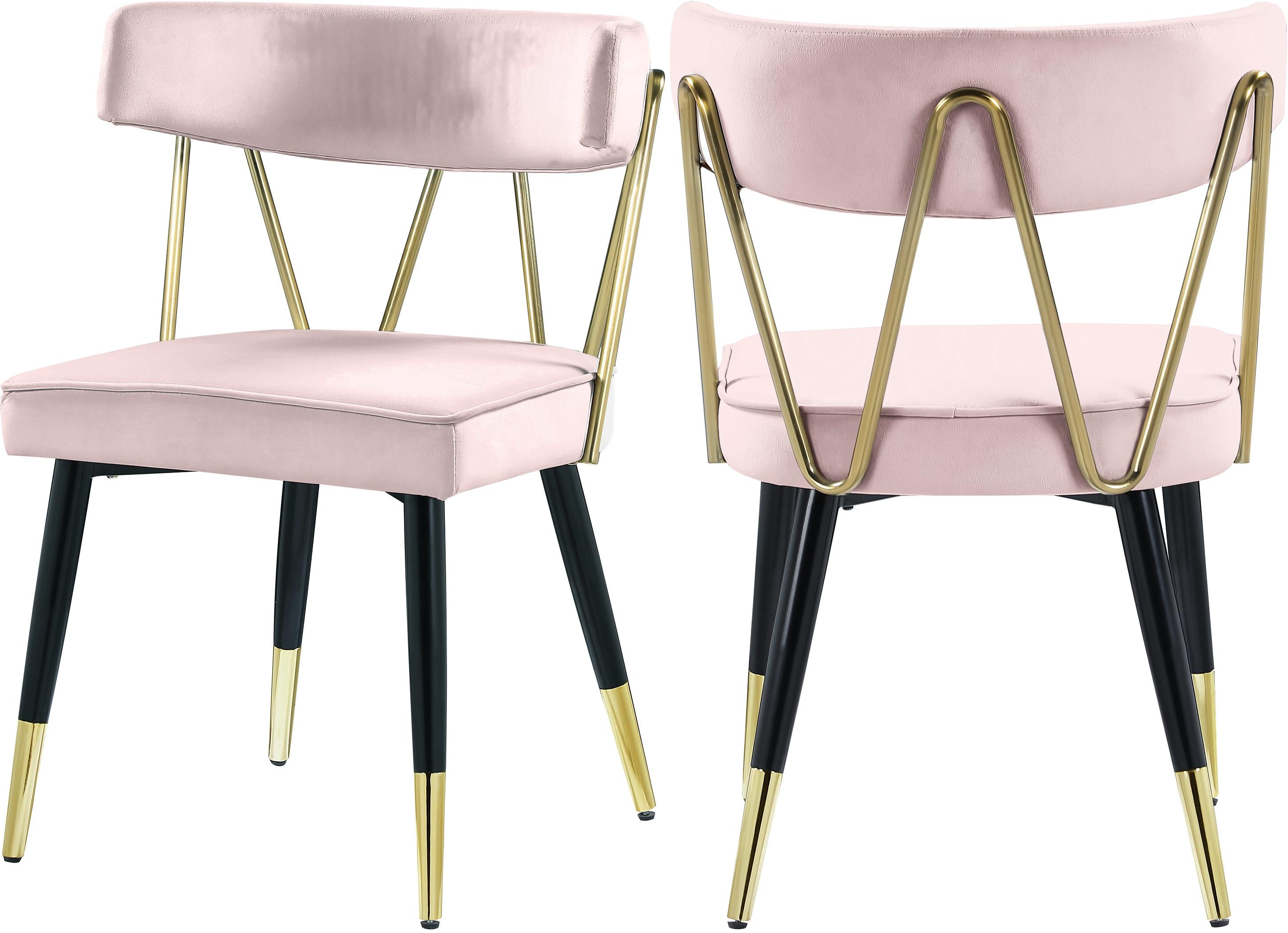 Rheingold Pink Velvet Dining Chair - Luxury Home Furniture (MI)