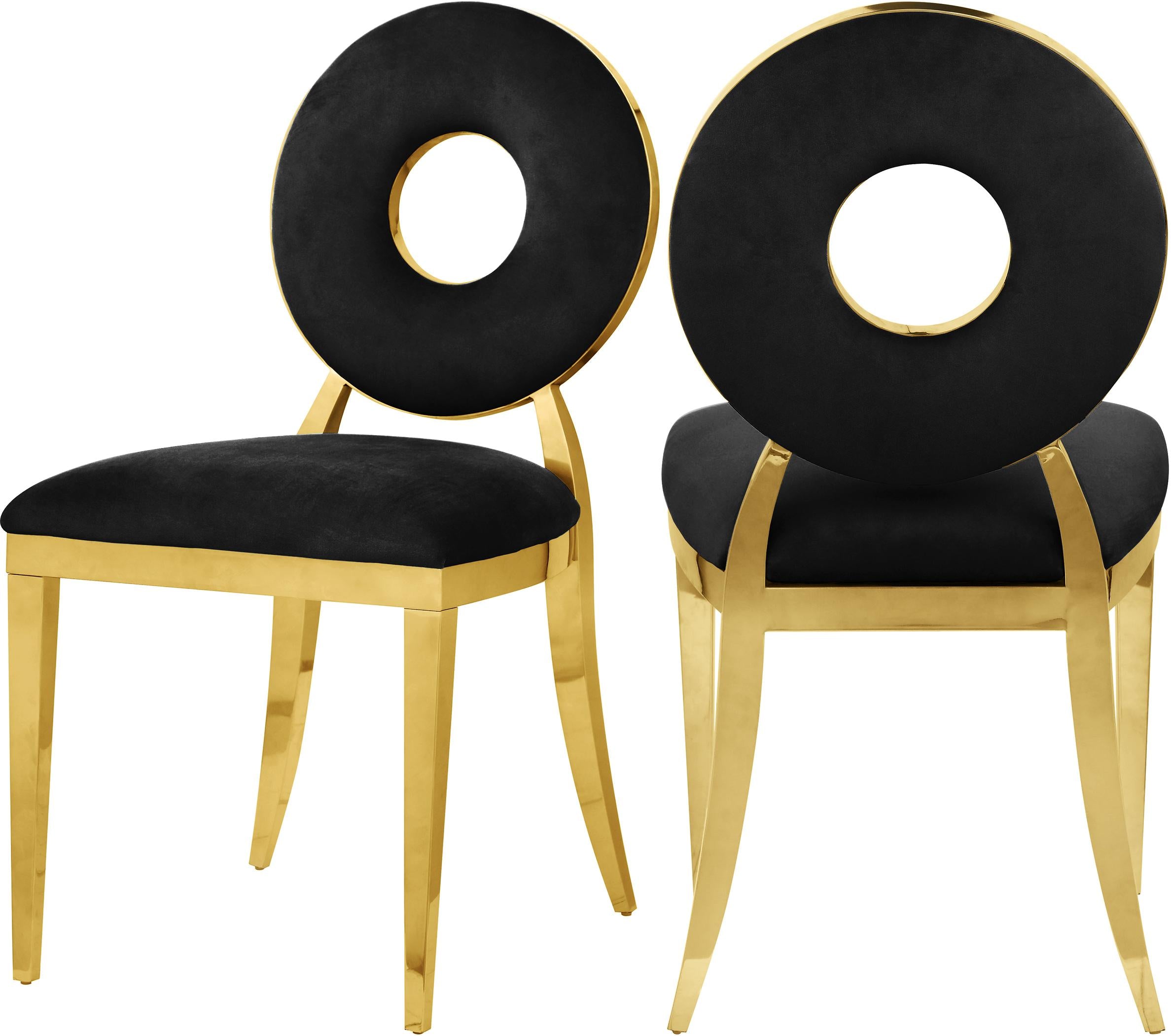 Carousel Black Velvet Dining Chair - Luxury Home Furniture (MI)