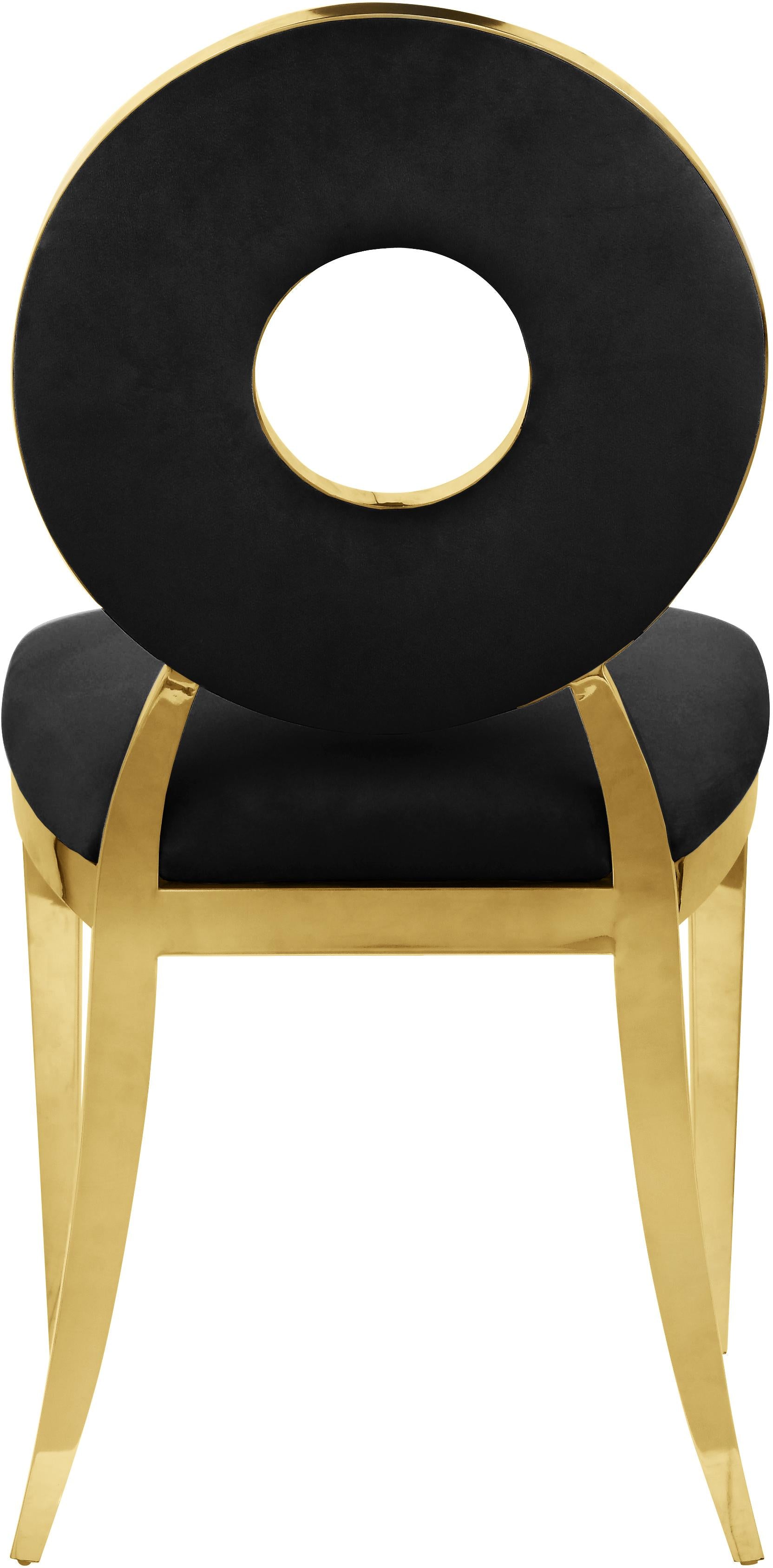 Carousel Black Velvet Dining Chair - Luxury Home Furniture (MI)