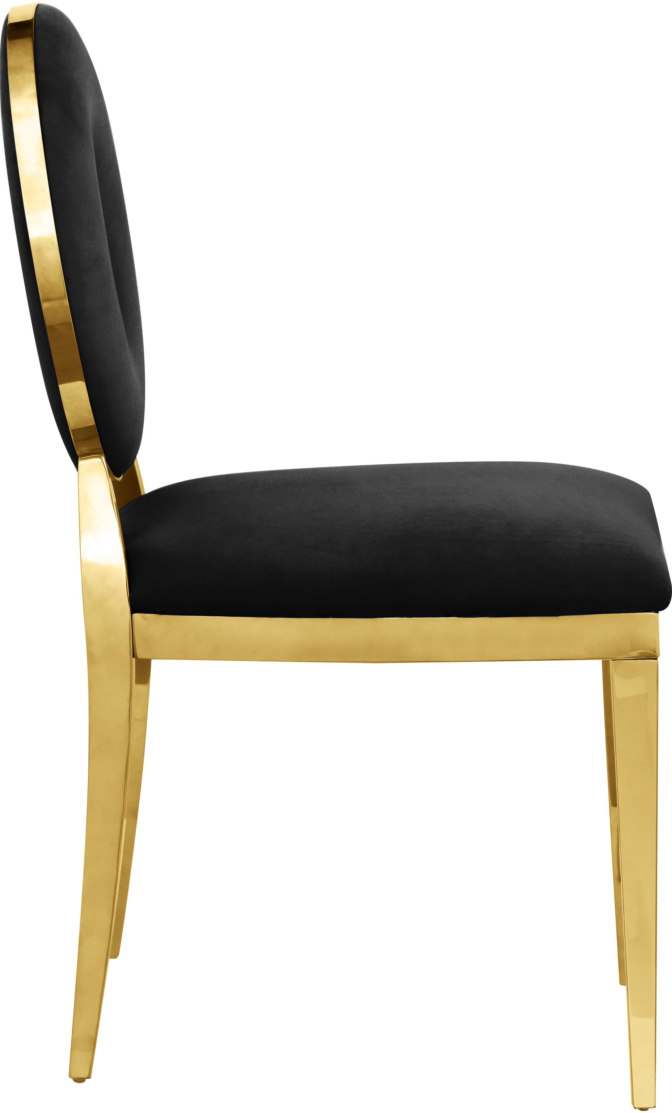Carousel Black Velvet Dining Chair - Luxury Home Furniture (MI)