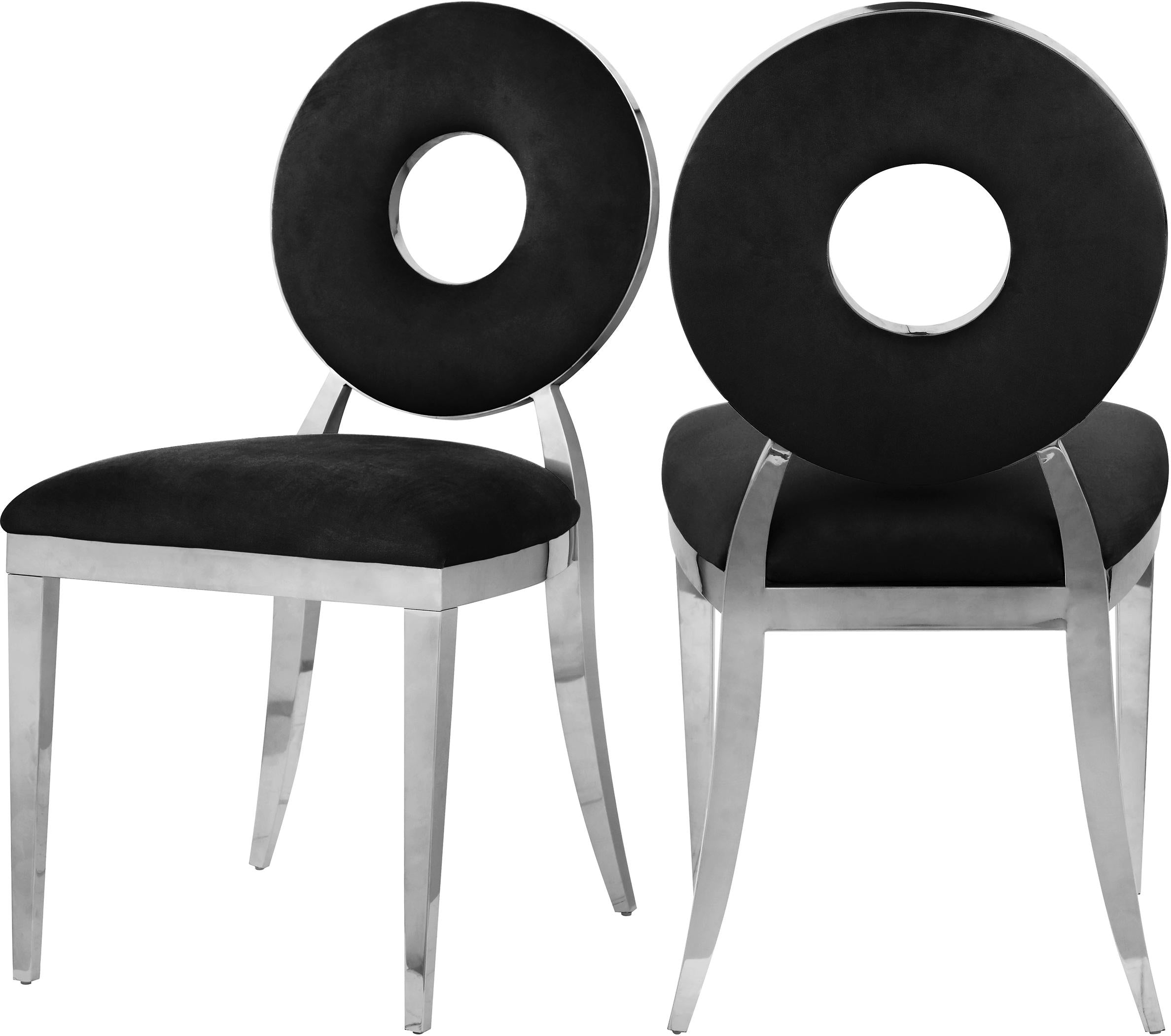 Carousel Black Velvet Dining Chair - Luxury Home Furniture (MI)