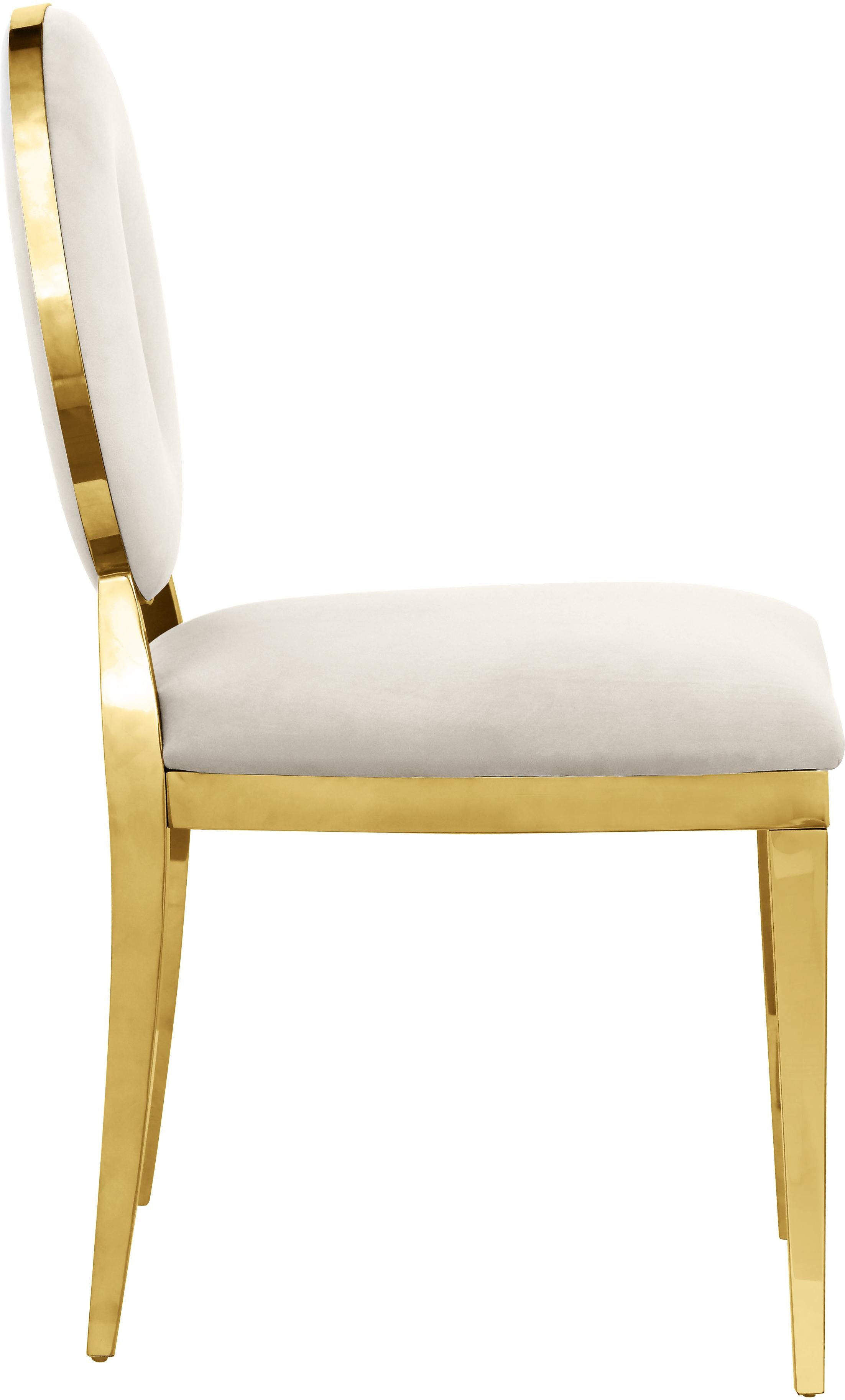 Carousel Cream Velvet Dining Chair - Luxury Home Furniture (MI)