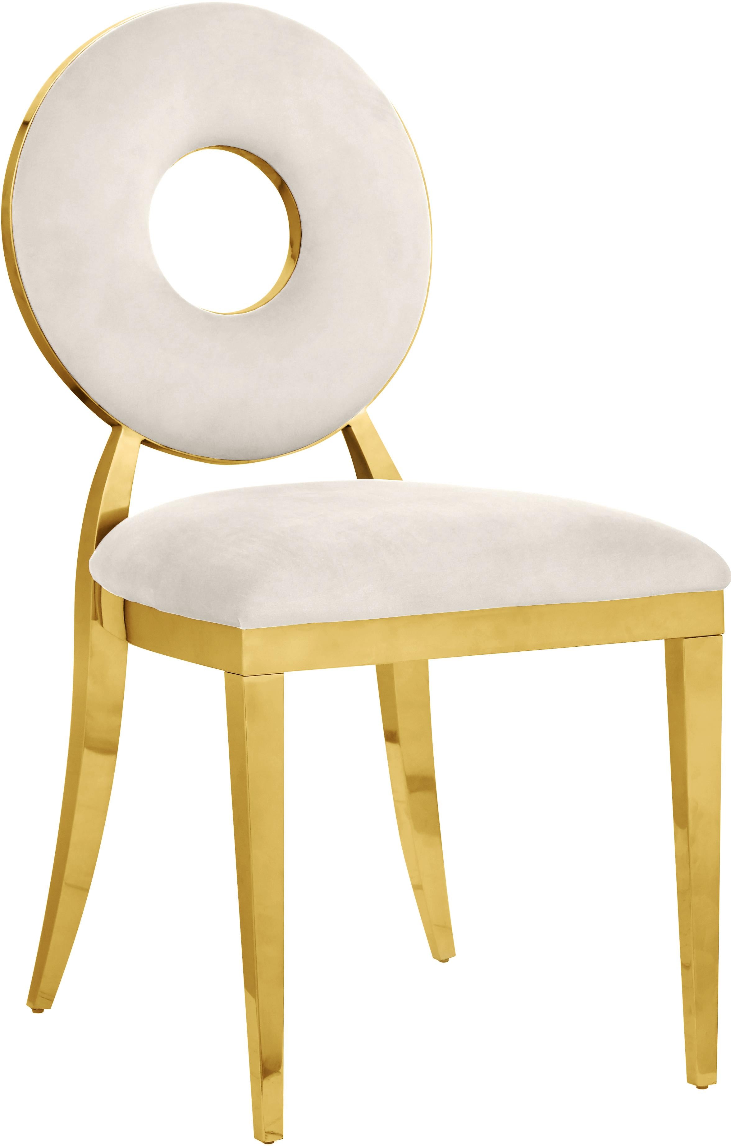 Carousel Cream Velvet Dining Chair - Luxury Home Furniture (MI)
