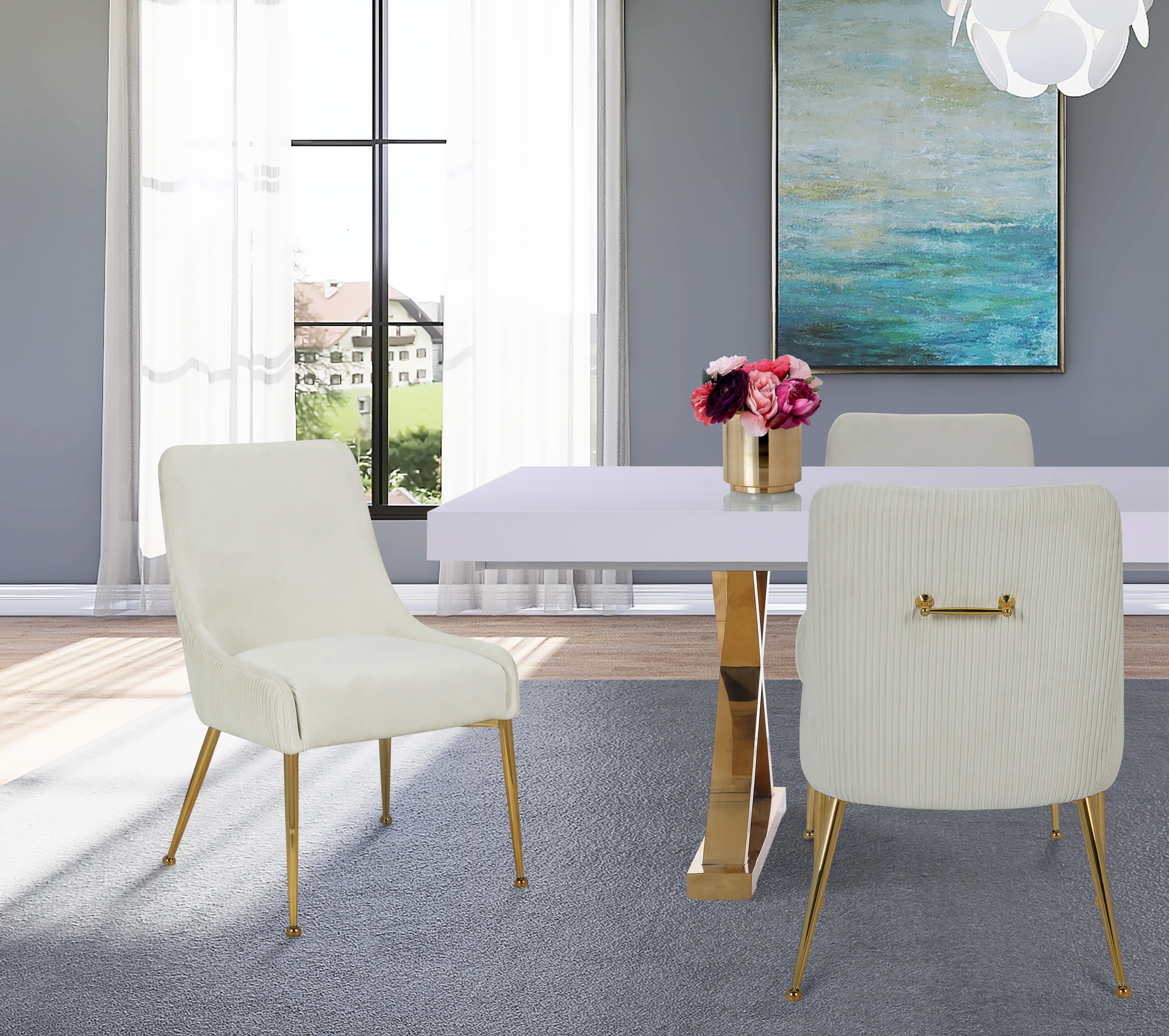 Ace Cream Velvet Dining Chair - Luxury Home Furniture (MI)