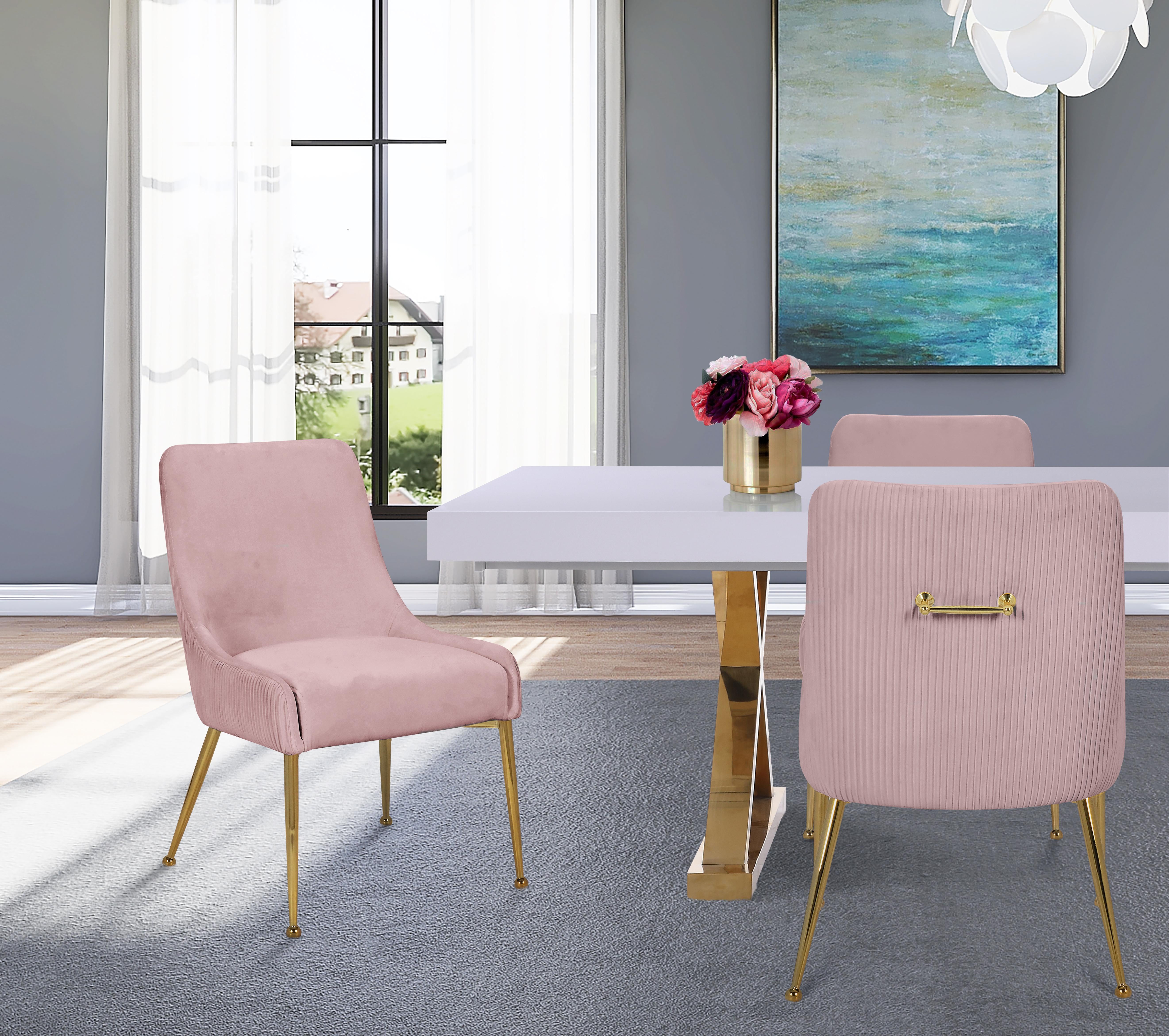 Ace Pink Velvet Dining Chair - Luxury Home Furniture (MI)