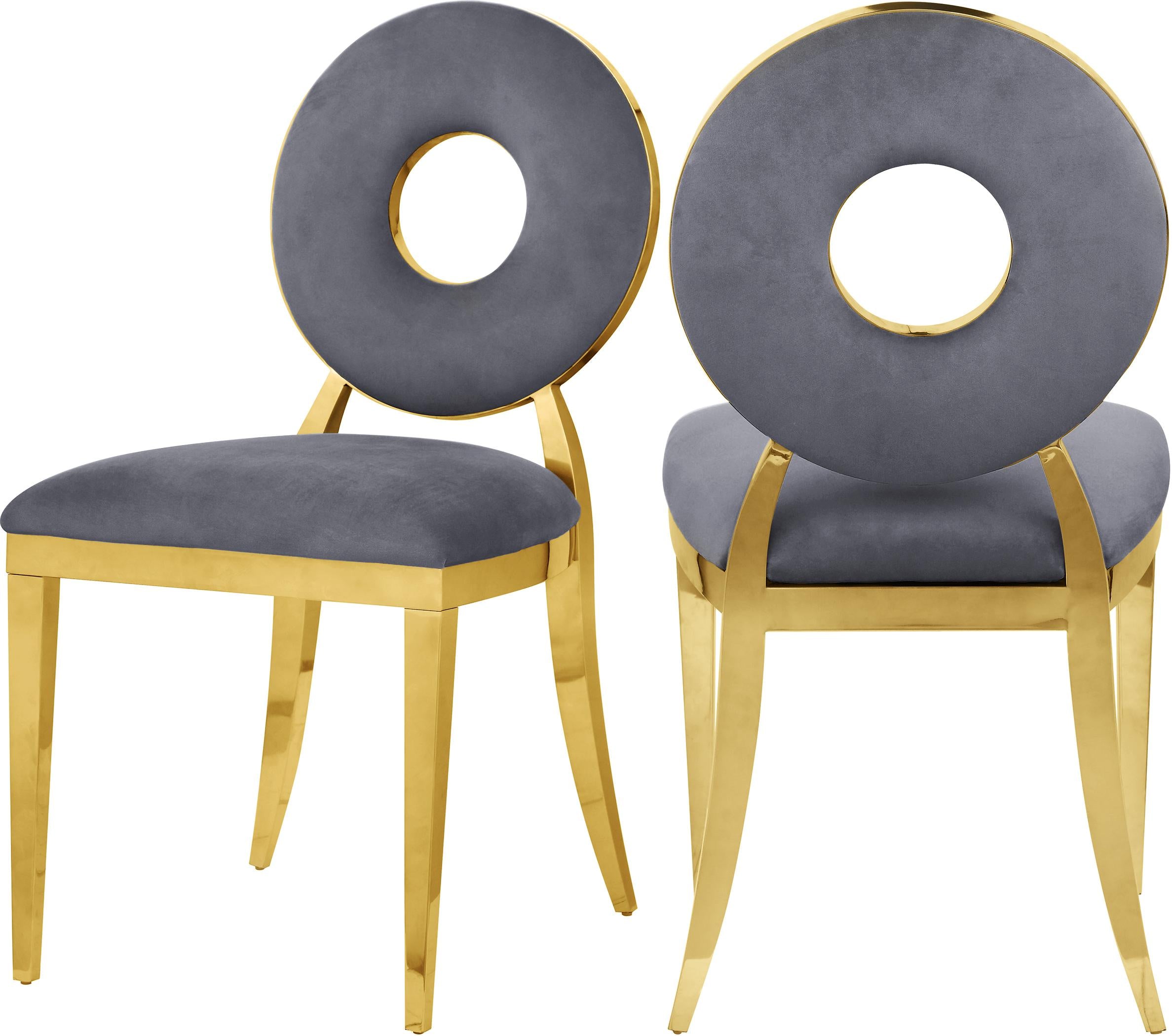 Carousel Grey Velvet Dining Chair - Luxury Home Furniture (MI)