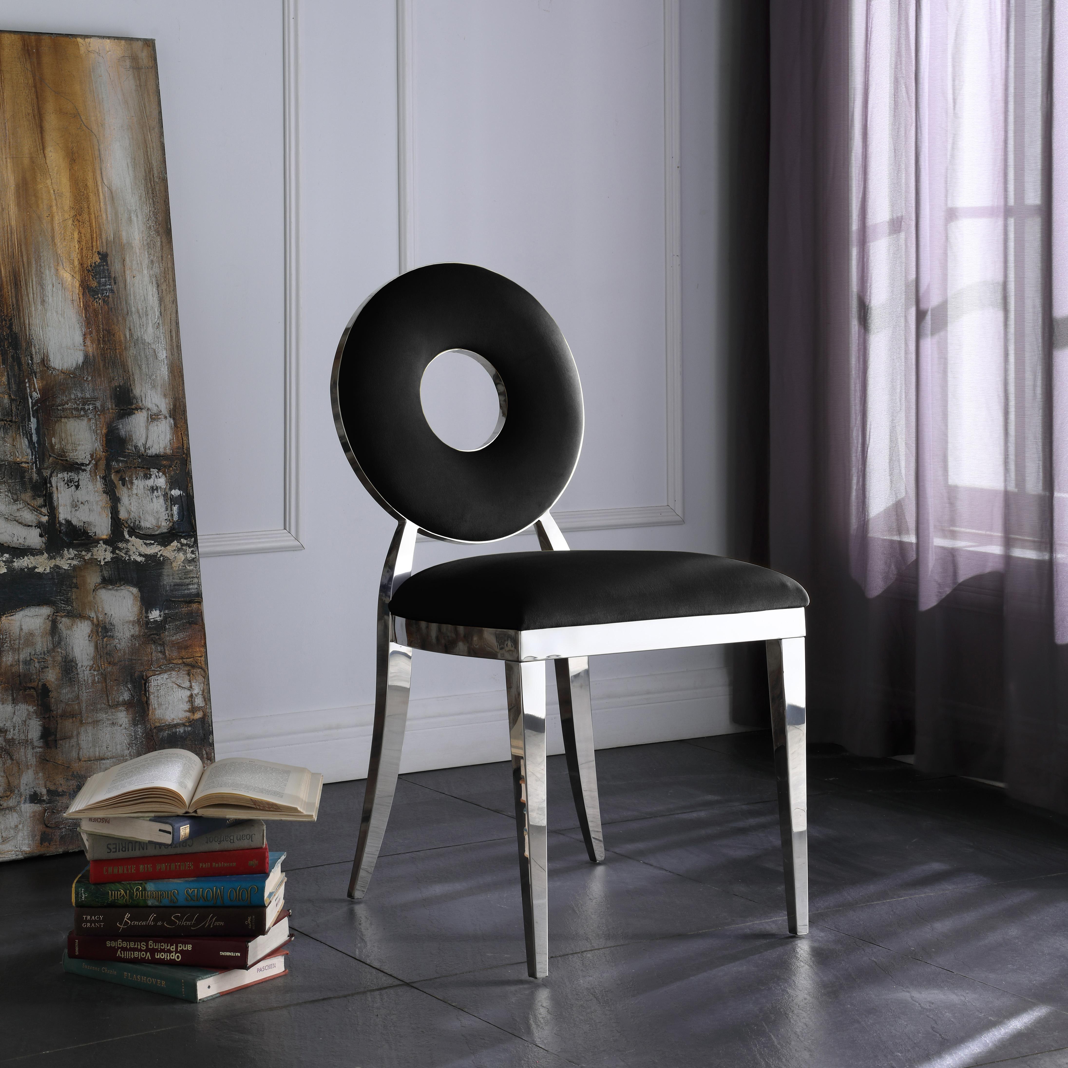Carousel Black Velvet Dining Chair - Luxury Home Furniture (MI)