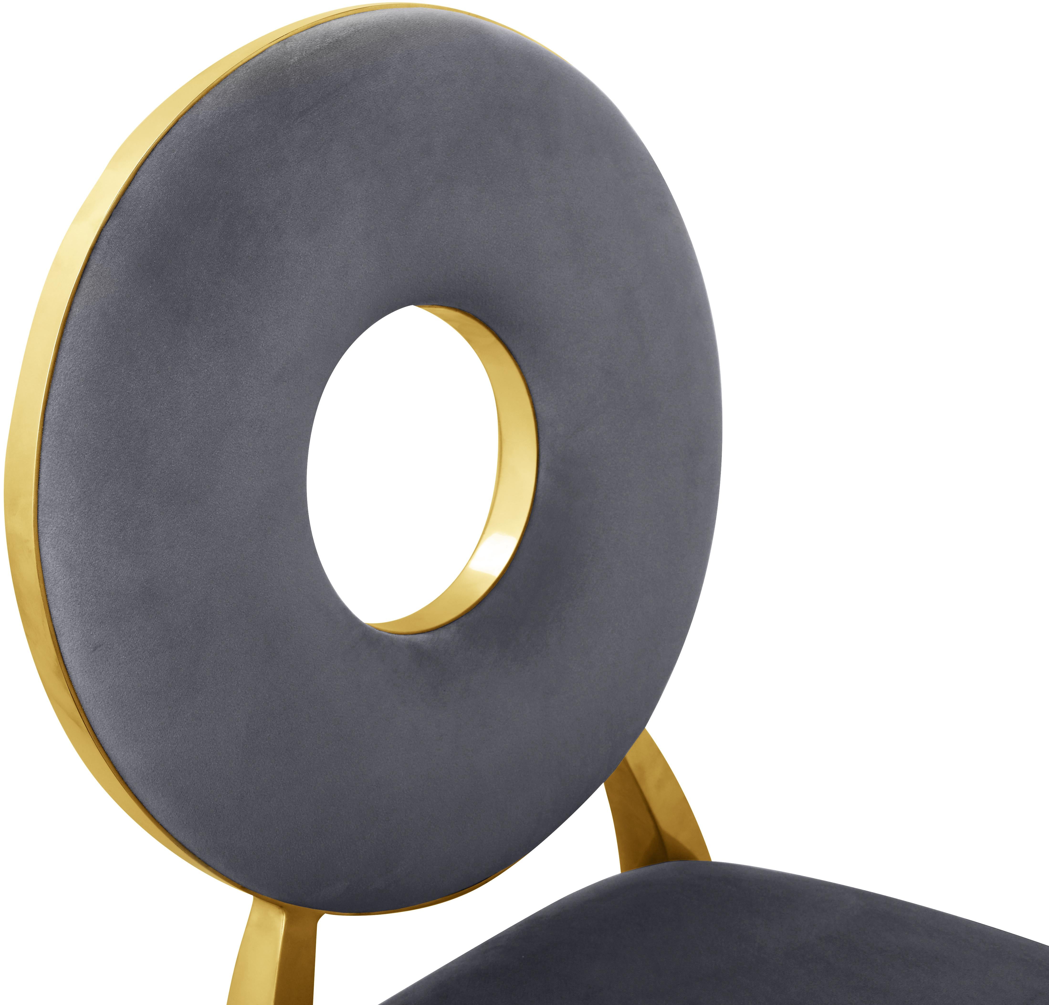 Carousel Grey Velvet Dining Chair - Luxury Home Furniture (MI)