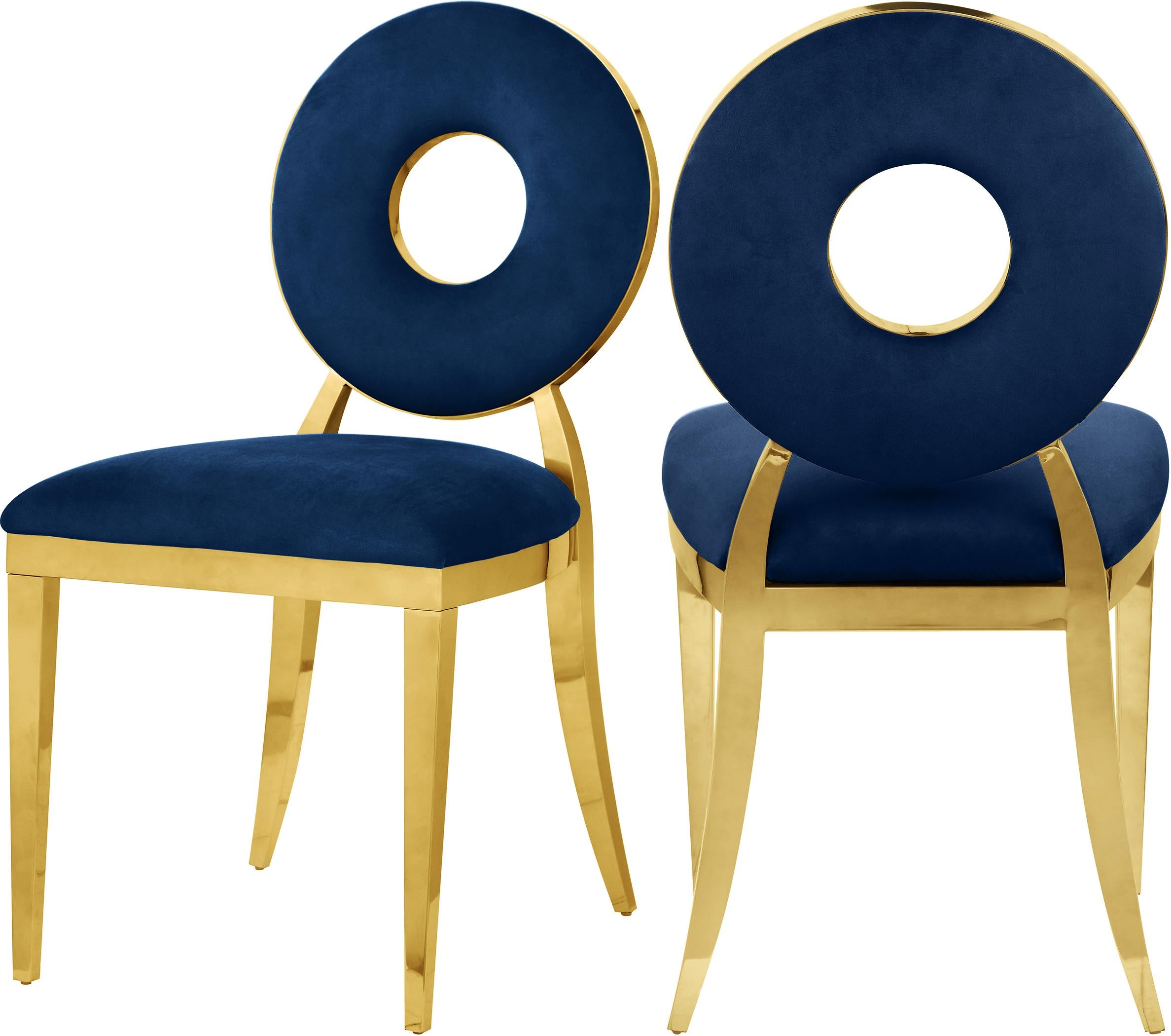 Carousel Navy Velvet Dining Chair - Luxury Home Furniture (MI)