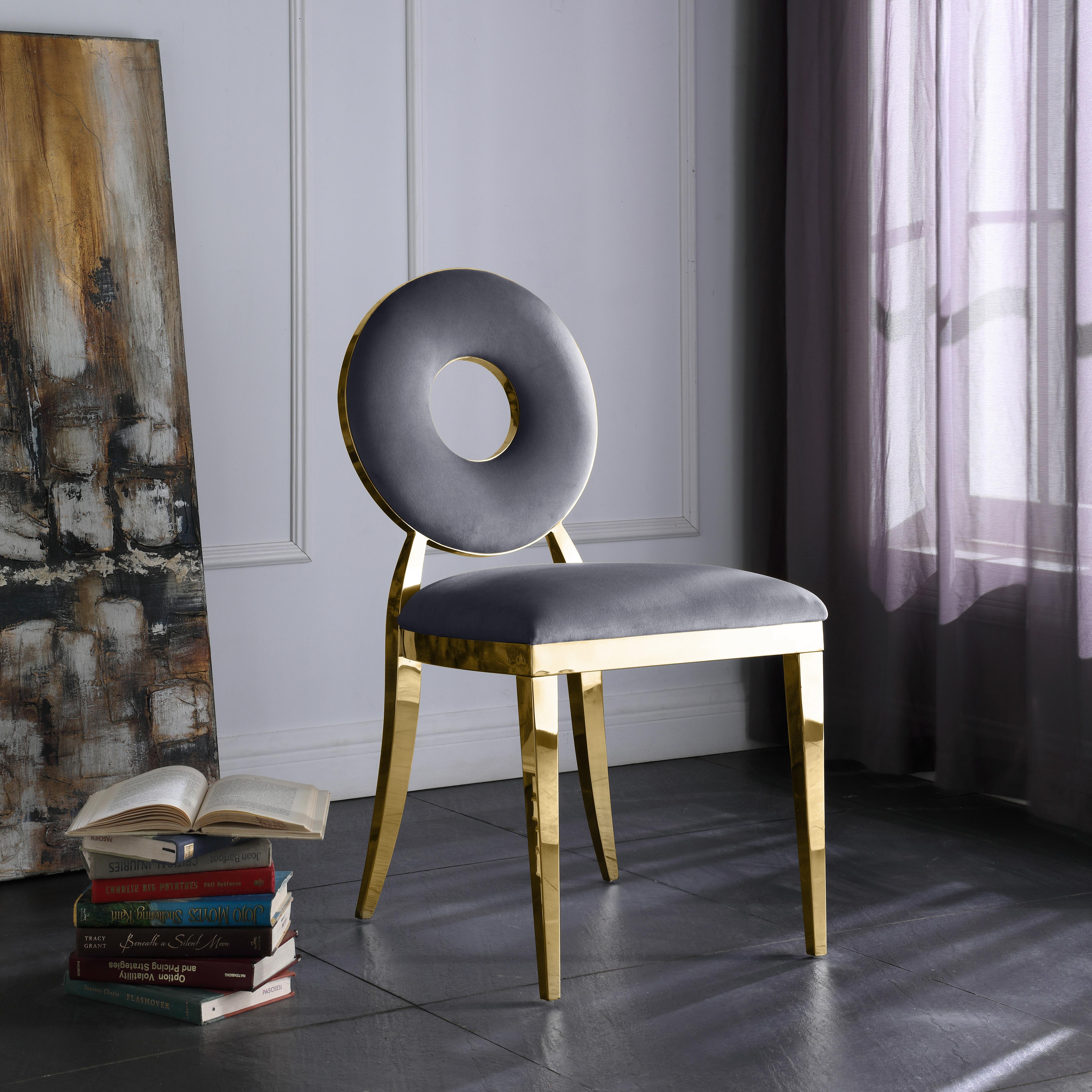Carousel Grey Velvet Dining Chair - Luxury Home Furniture (MI)