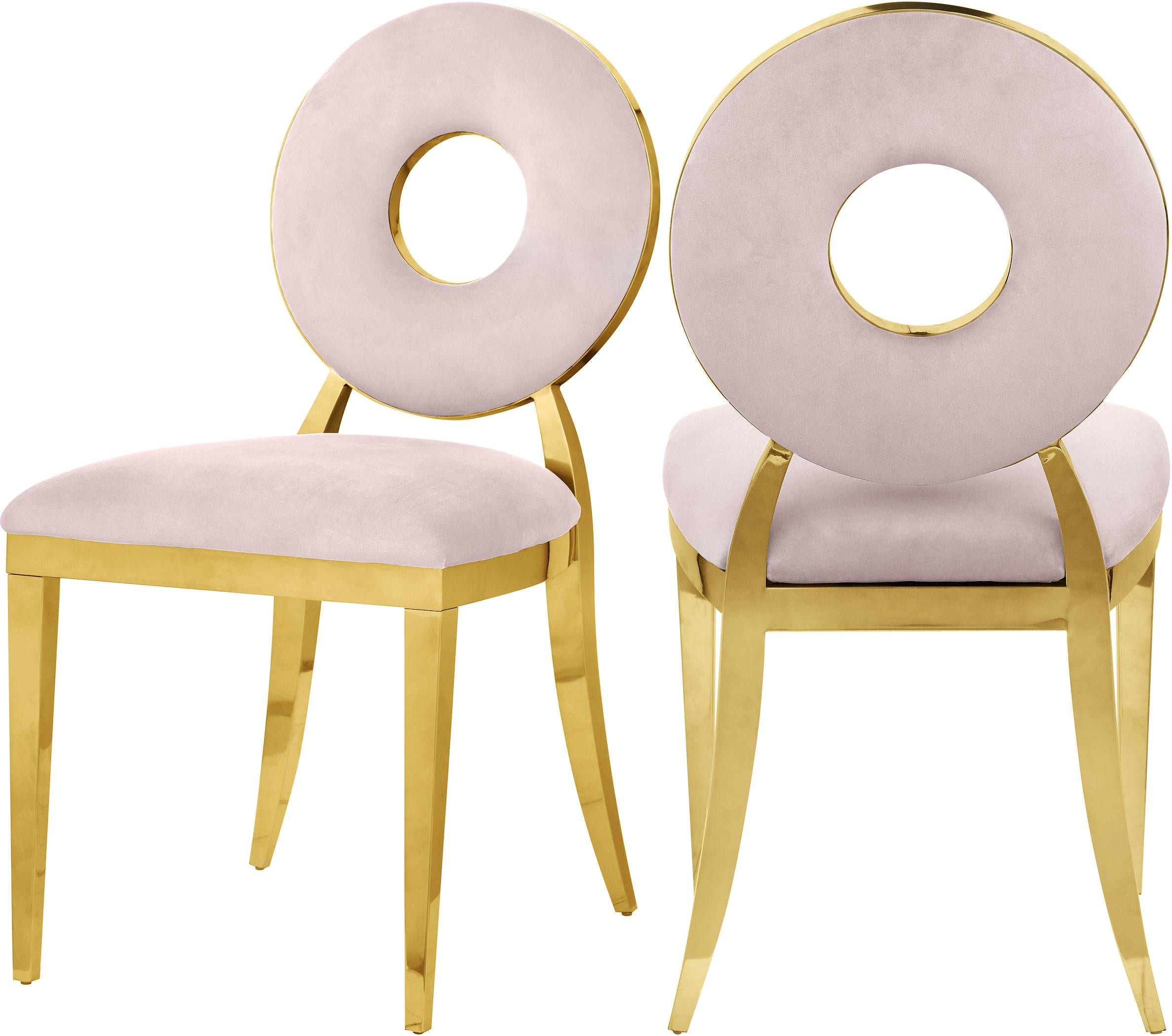 Carousel Pink Velvet Dining Chair - Luxury Home Furniture (MI)