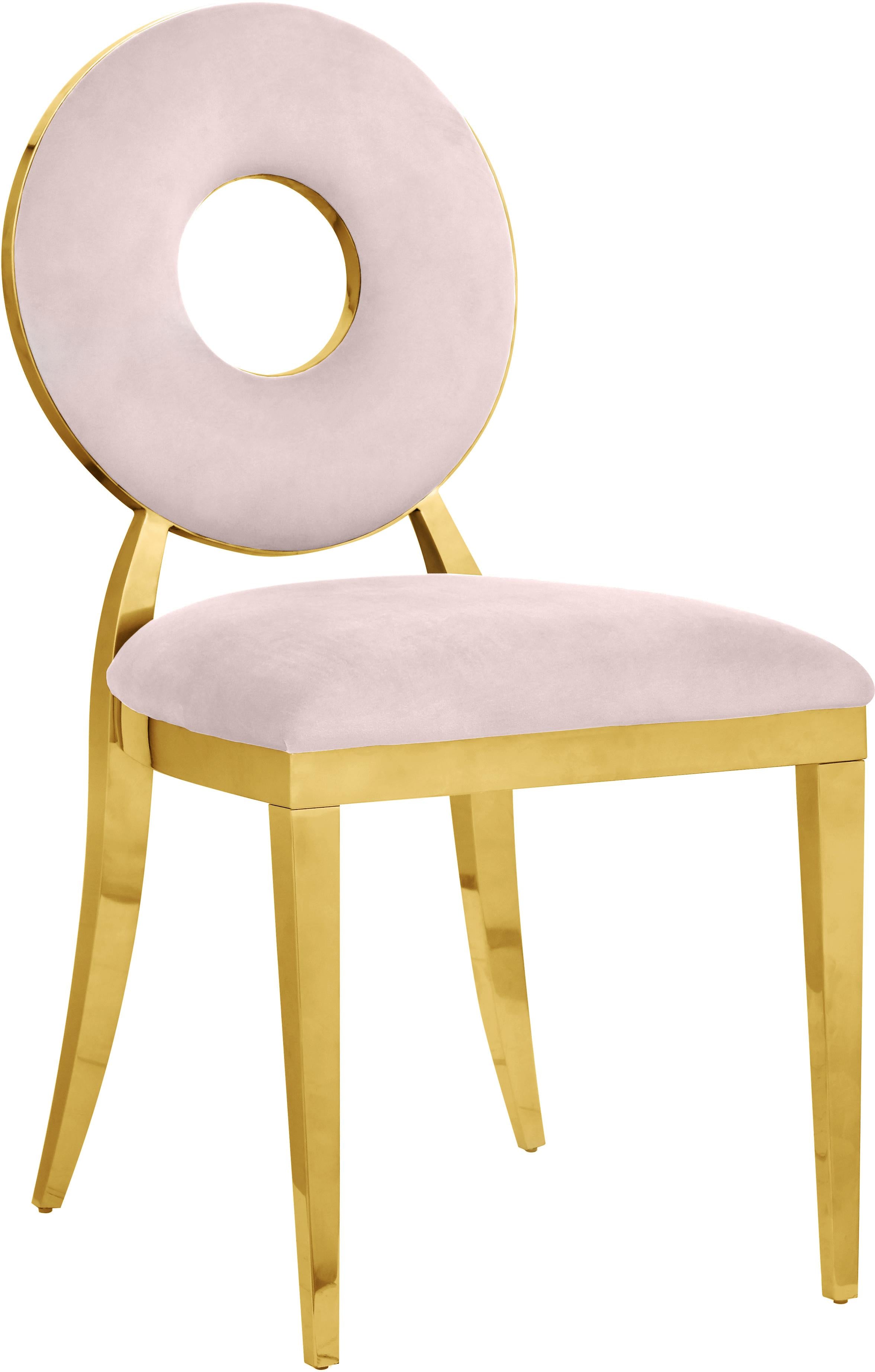 Carousel Pink Velvet Dining Chair - Luxury Home Furniture (MI)