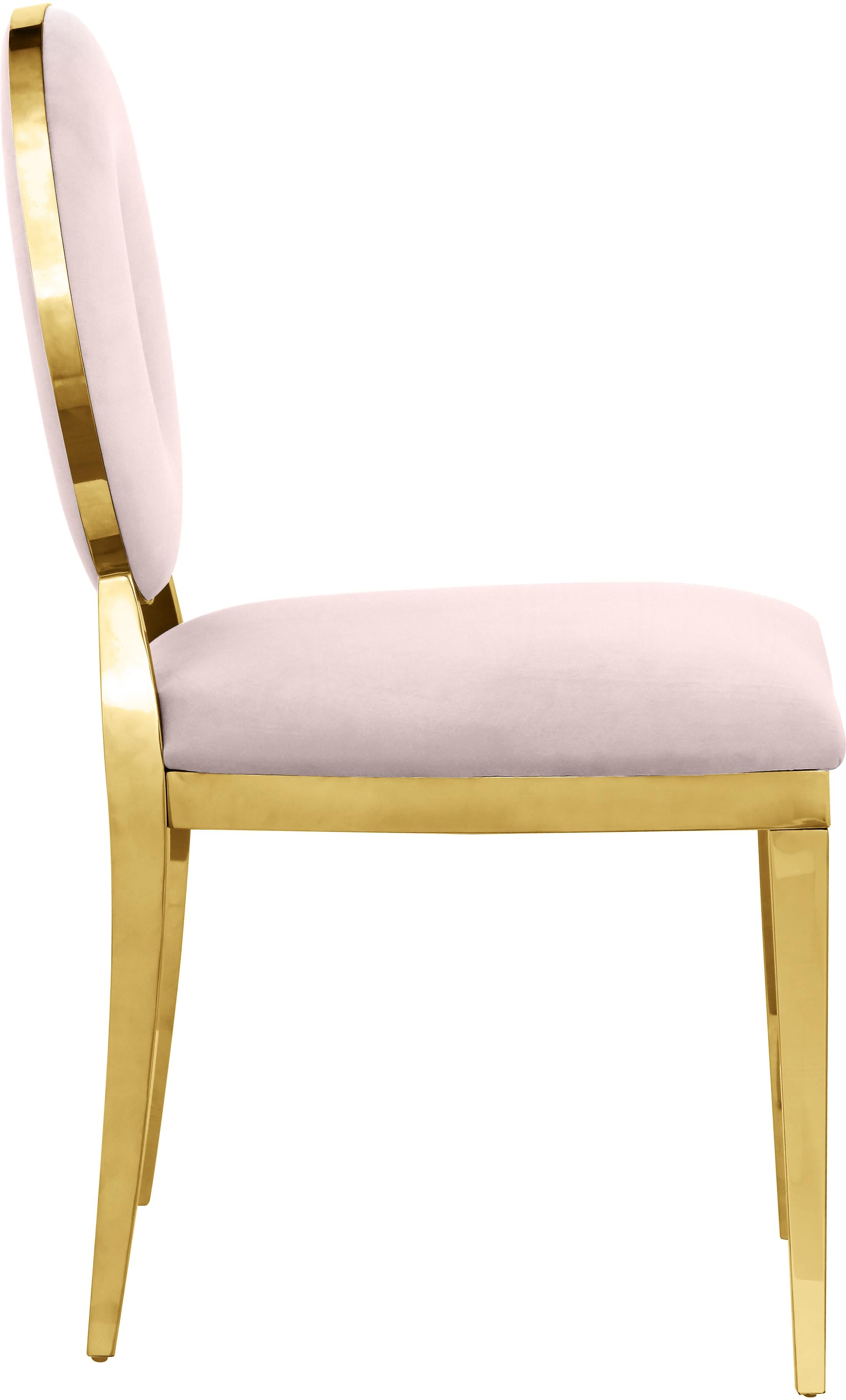 Carousel Pink Velvet Dining Chair - Luxury Home Furniture (MI)