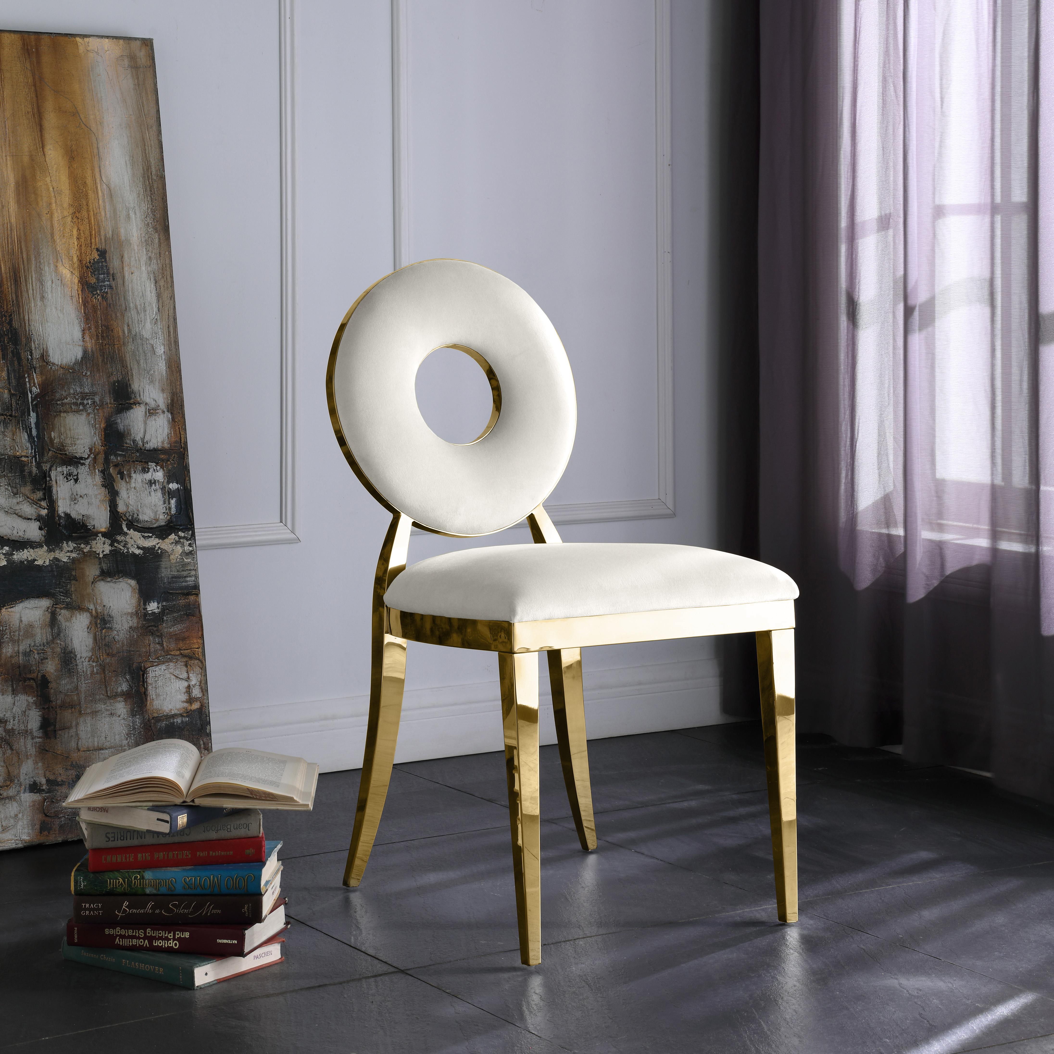 Carousel Cream Velvet Dining Chair - Luxury Home Furniture (MI)