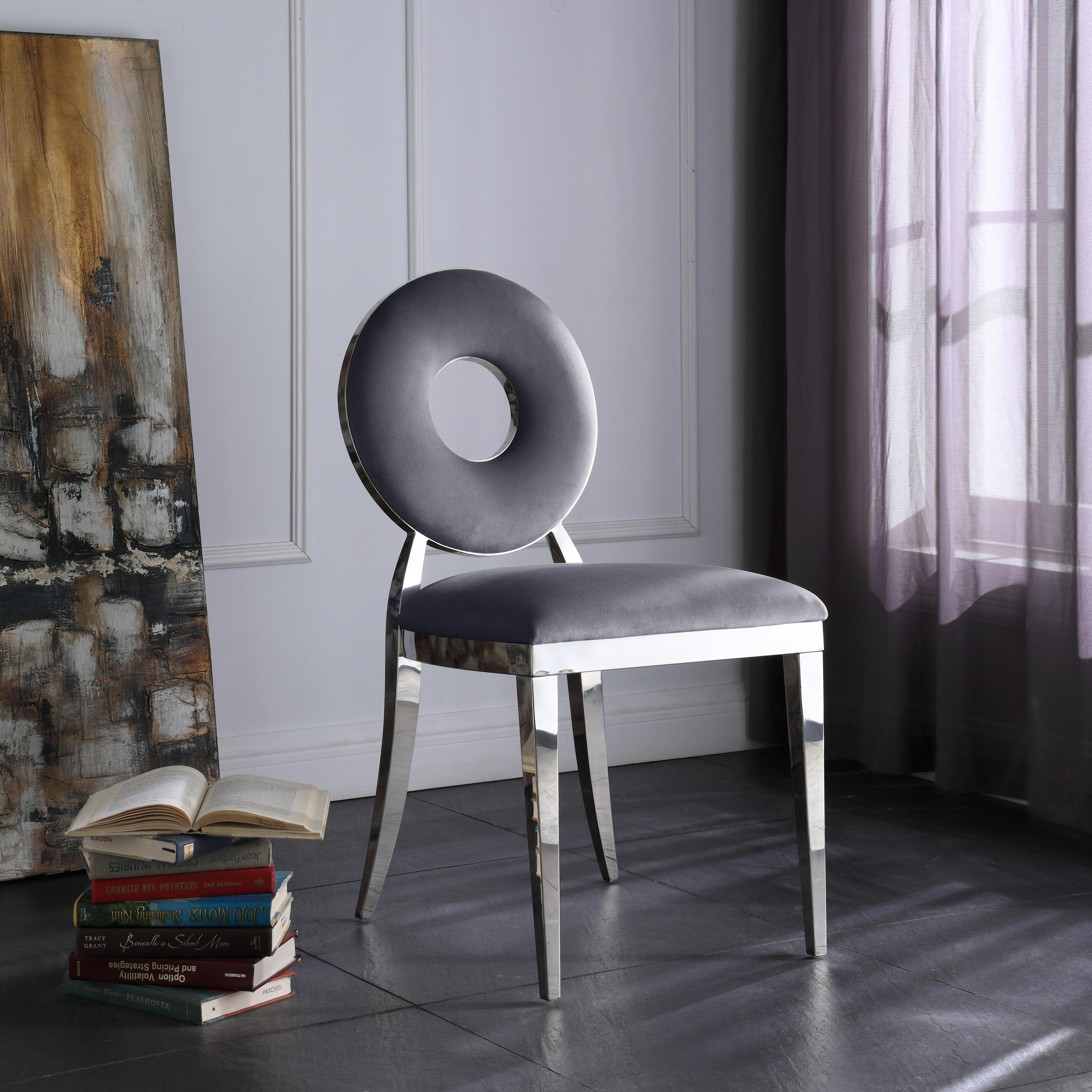 Carousel Grey Velvet Dining Chair - Luxury Home Furniture (MI)