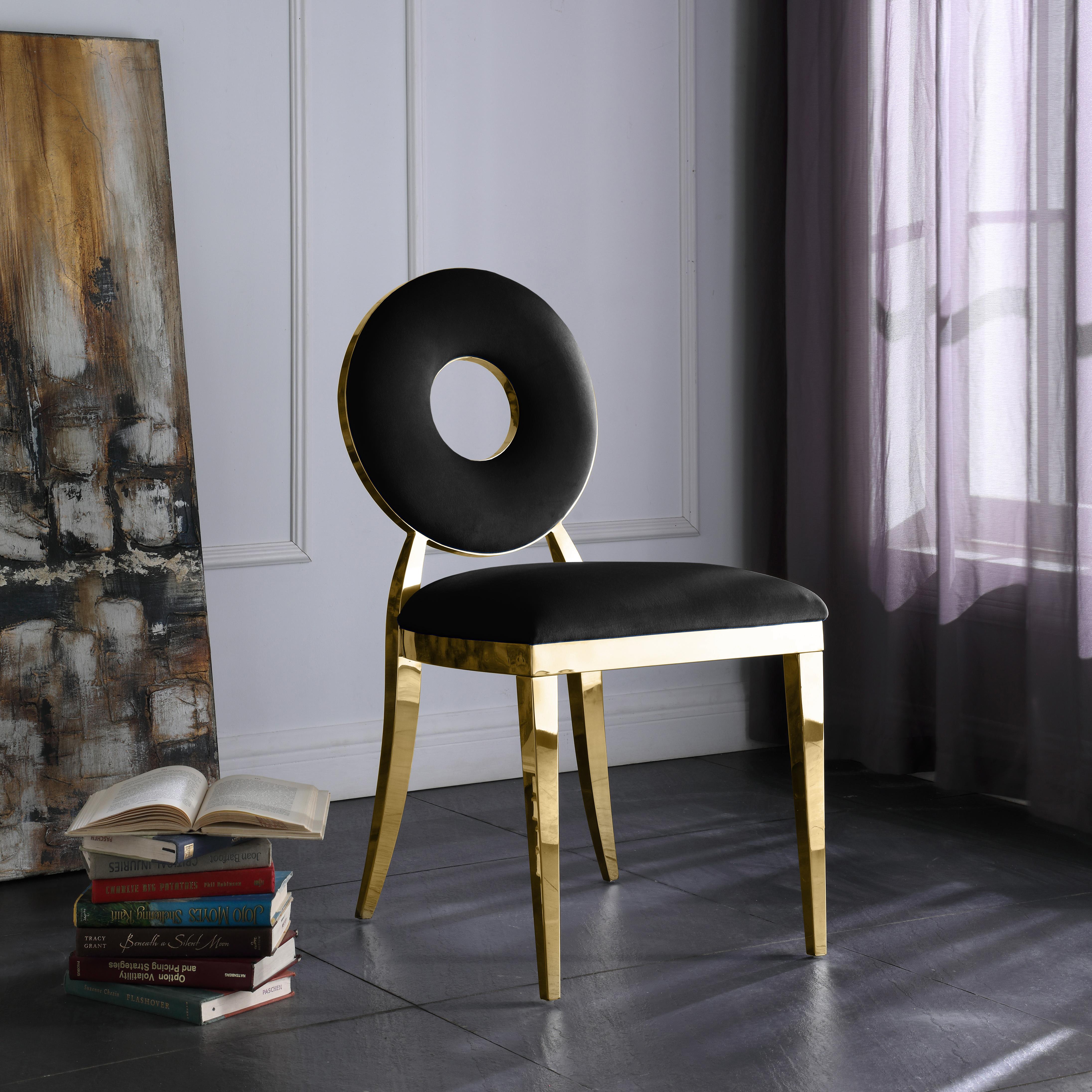 Carousel Black Velvet Dining Chair - Luxury Home Furniture (MI)