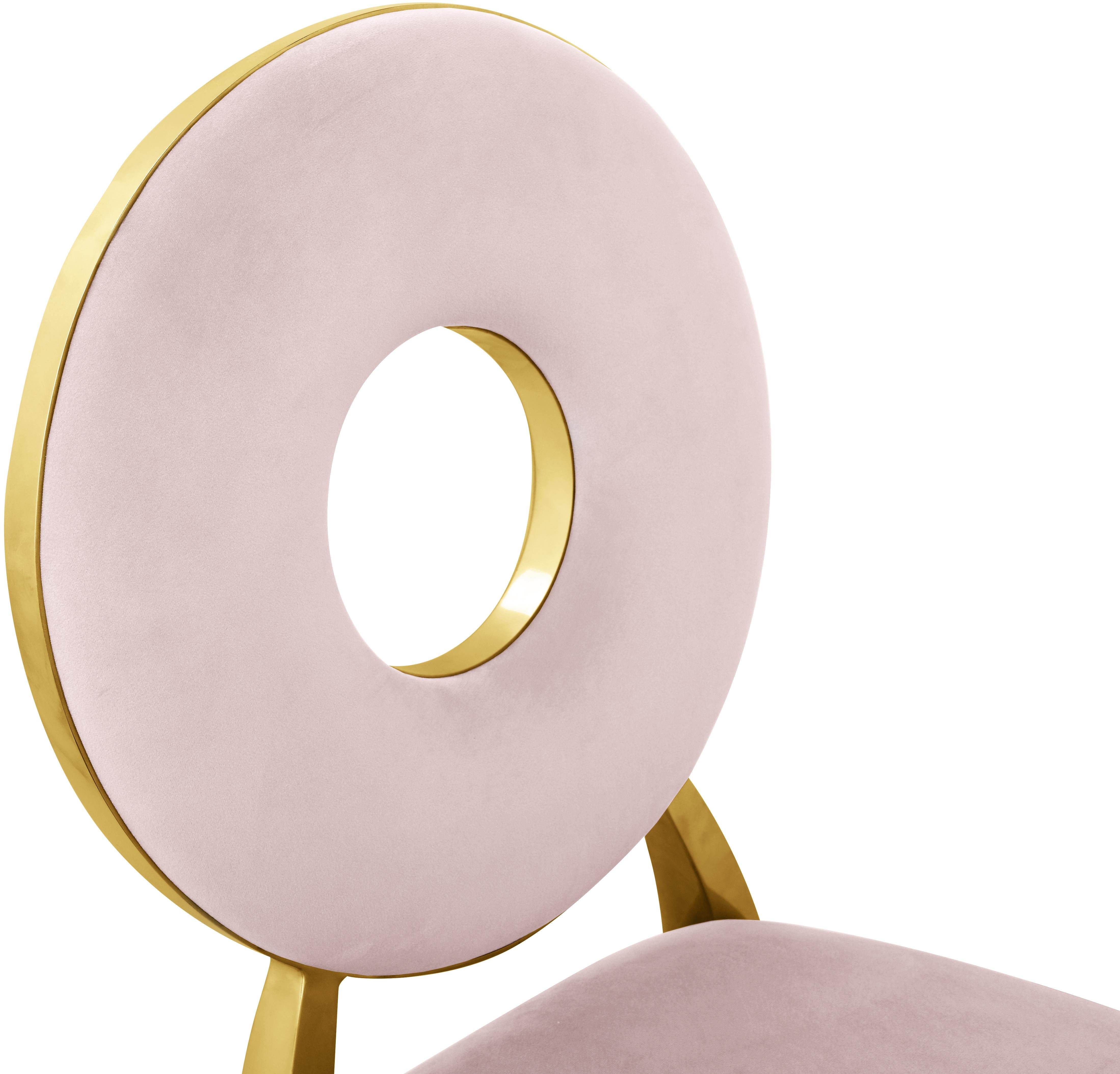 Carousel Pink Velvet Dining Chair - Luxury Home Furniture (MI)