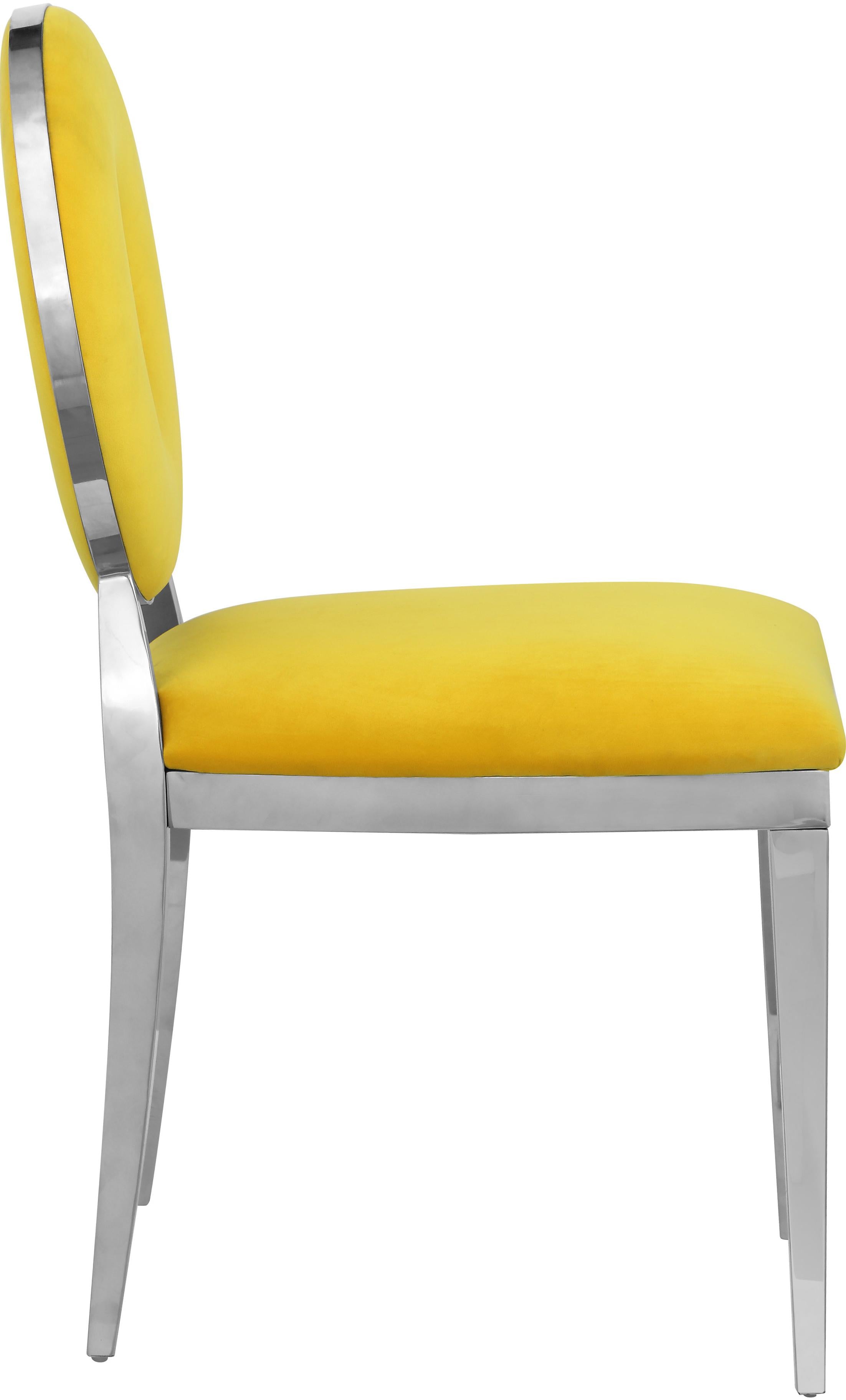 Carousel Yellow Velvet Dining Chair - Luxury Home Furniture (MI)