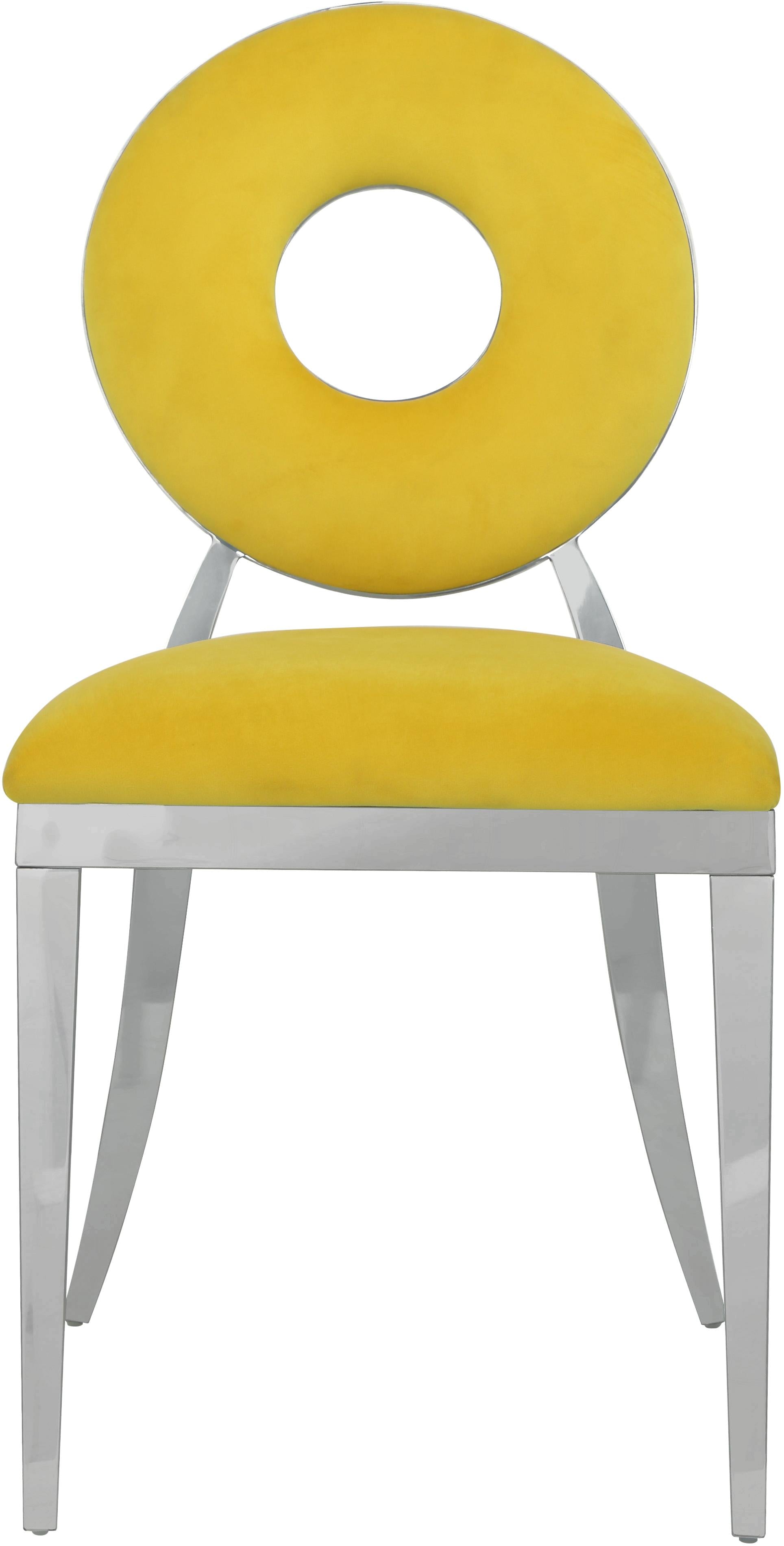 Carousel Yellow Velvet Dining Chair