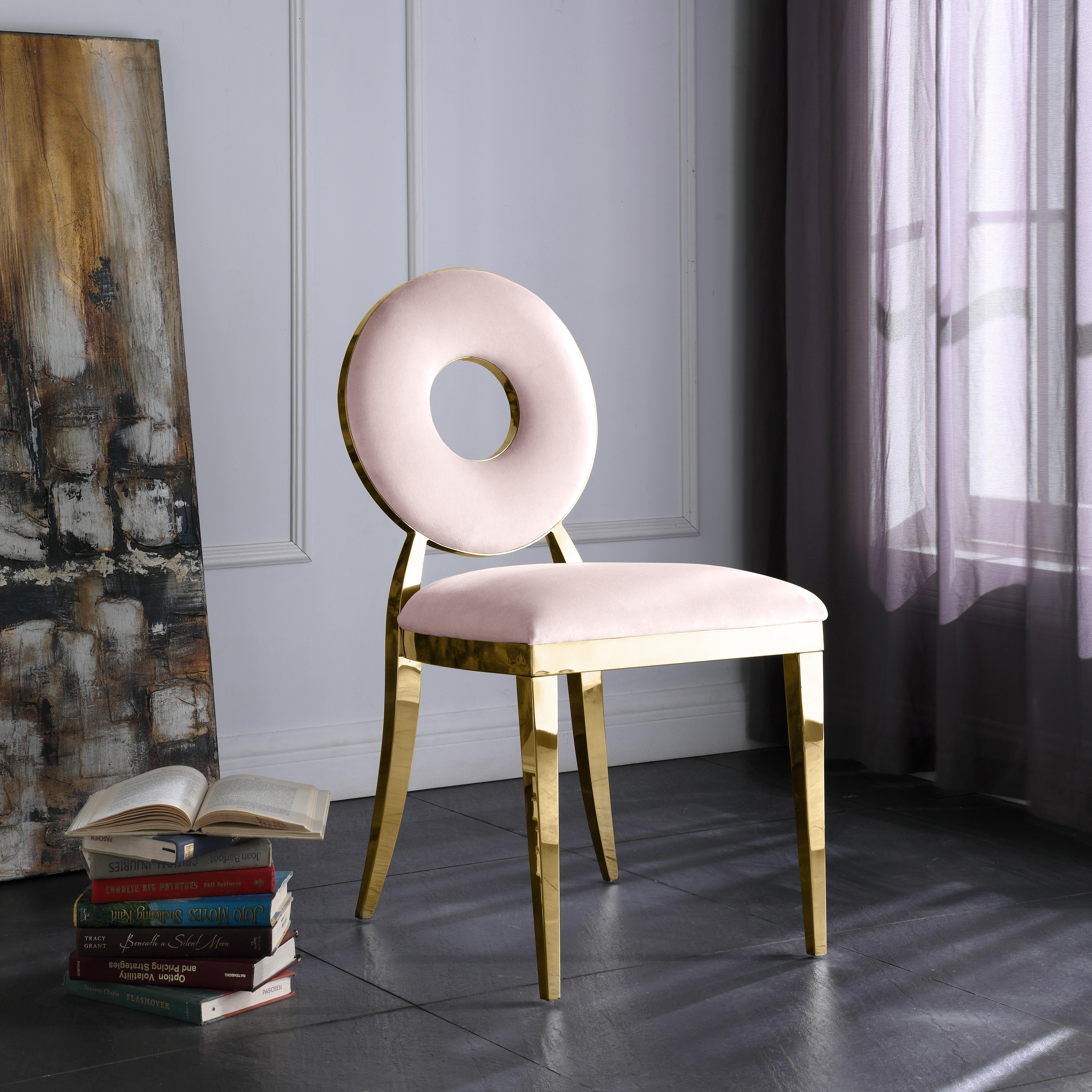 Carousel Pink Velvet Dining Chair - Luxury Home Furniture (MI)