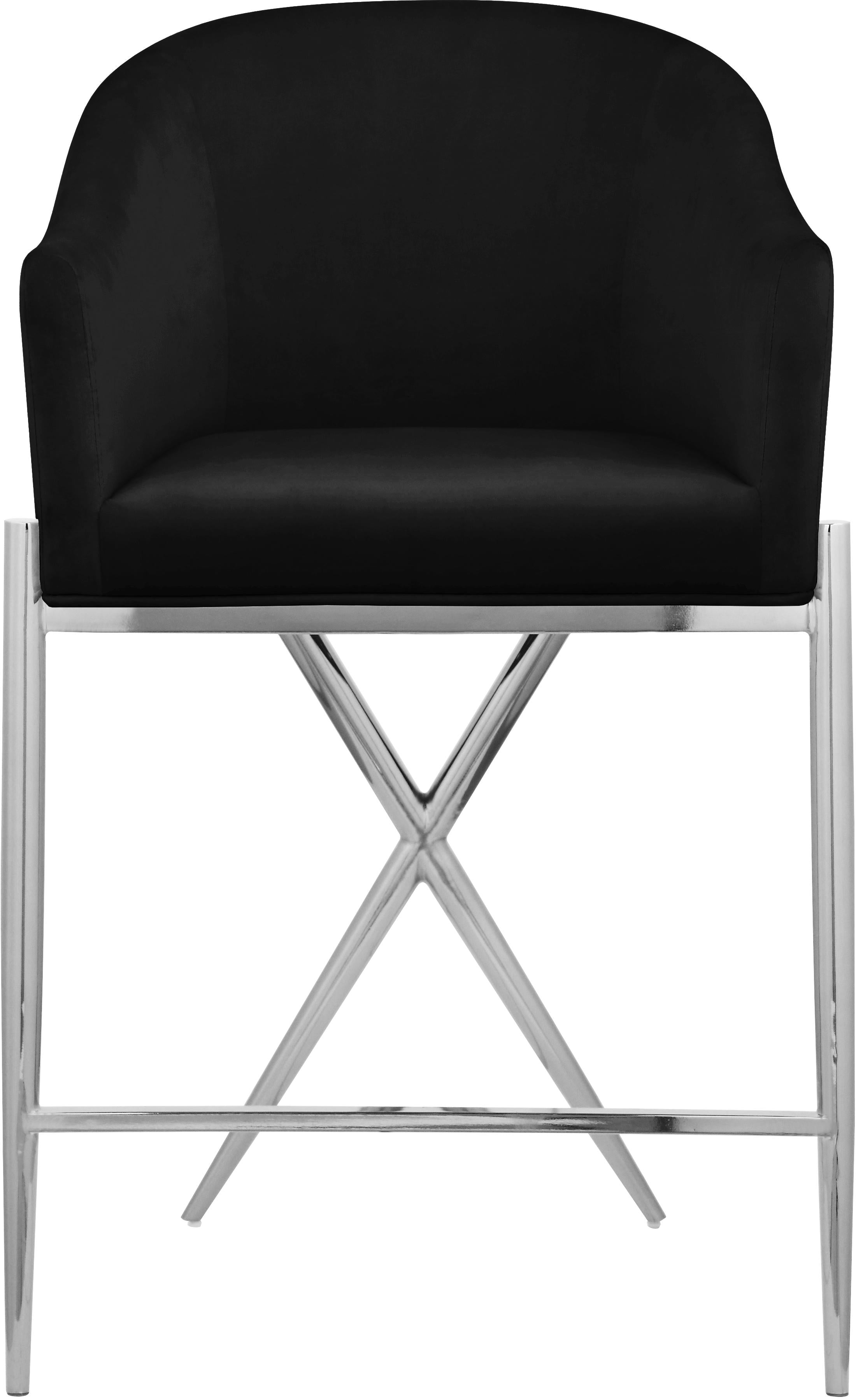 Xavier Black Velvet Counter Stool - Luxury Home Furniture (MI)