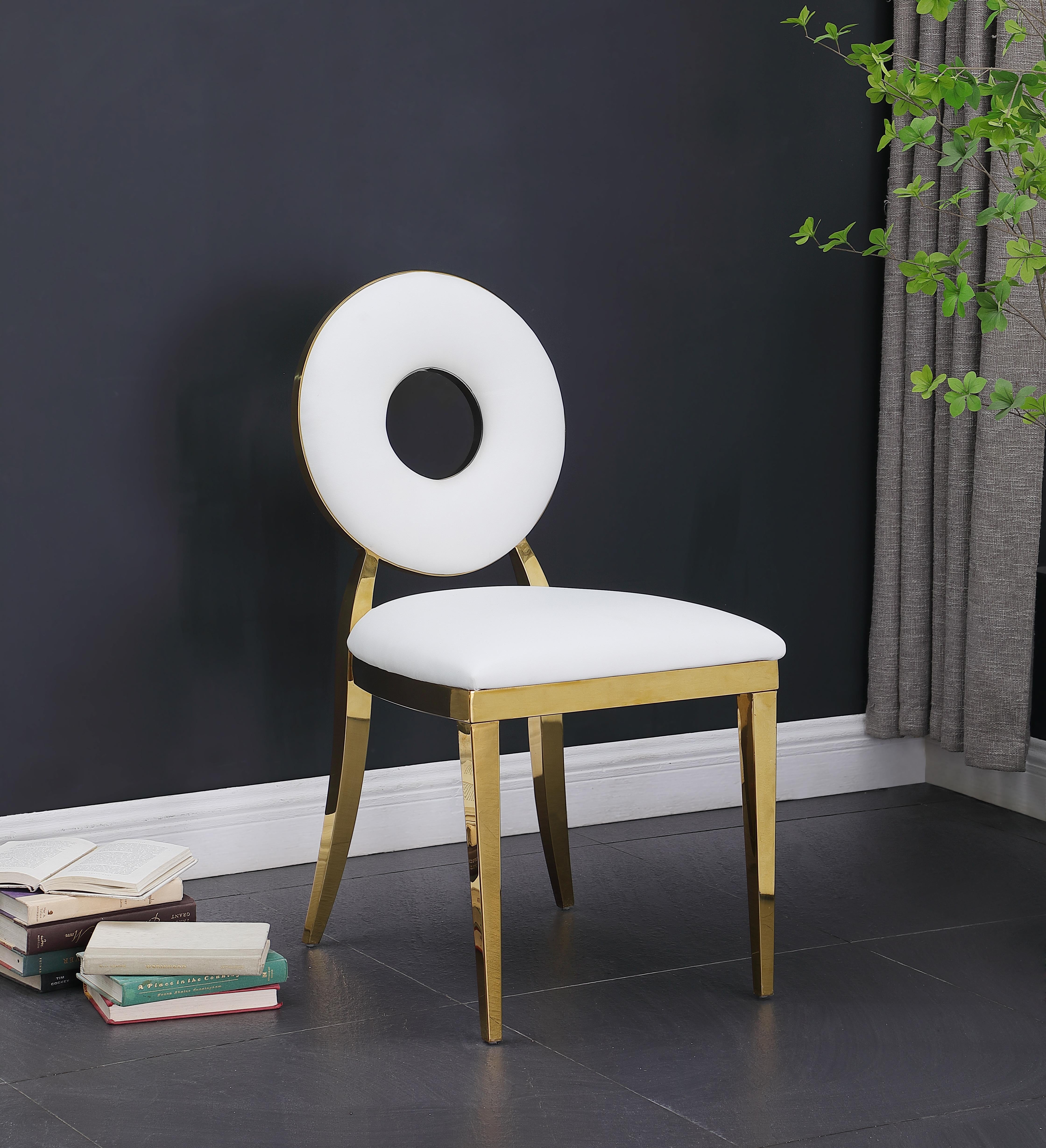 Carousel White Faux Leather Dining Chair - Luxury Home Furniture (MI)