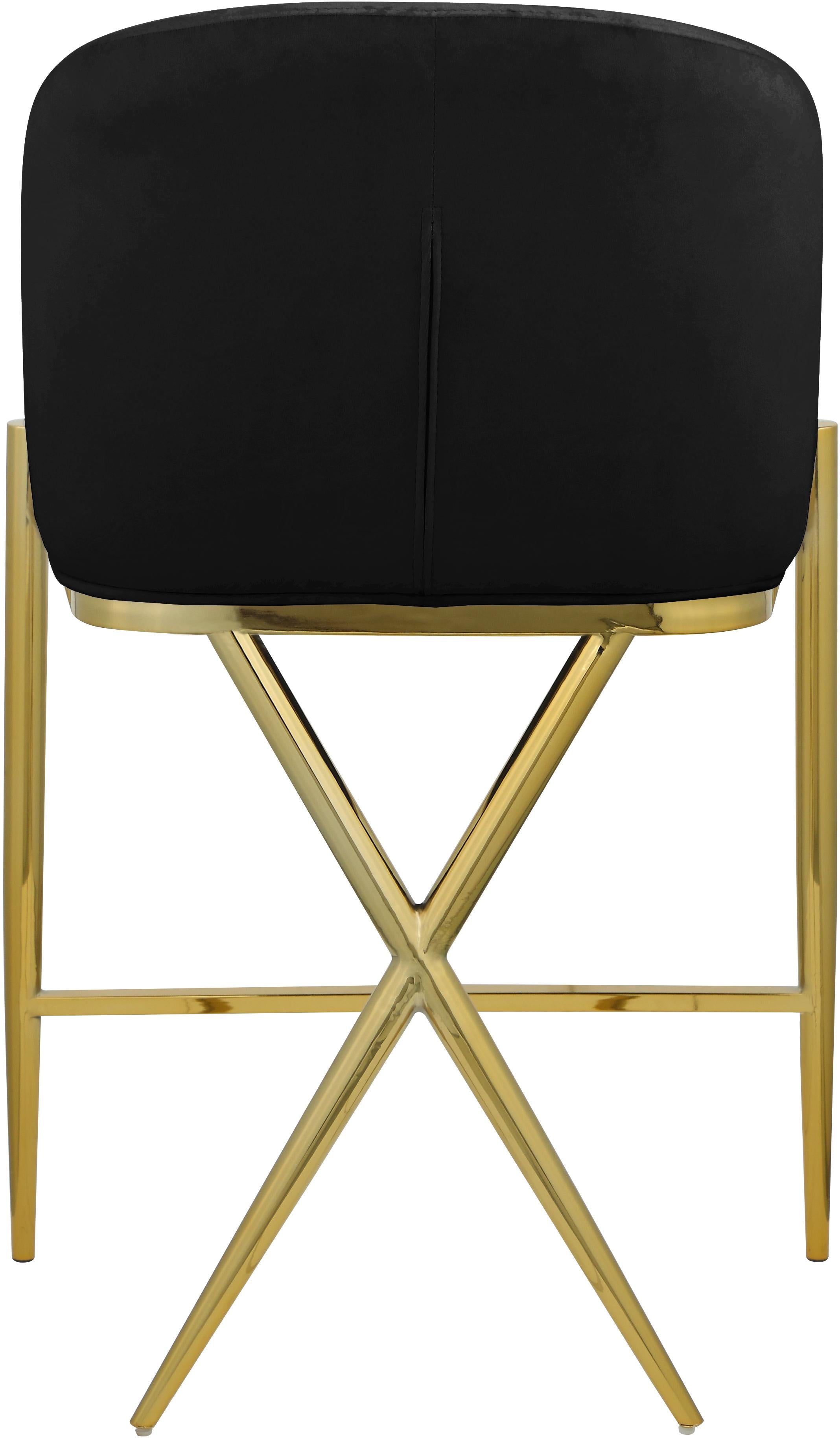 Xavier Black Velvet Counter Stool - Luxury Home Furniture (MI)