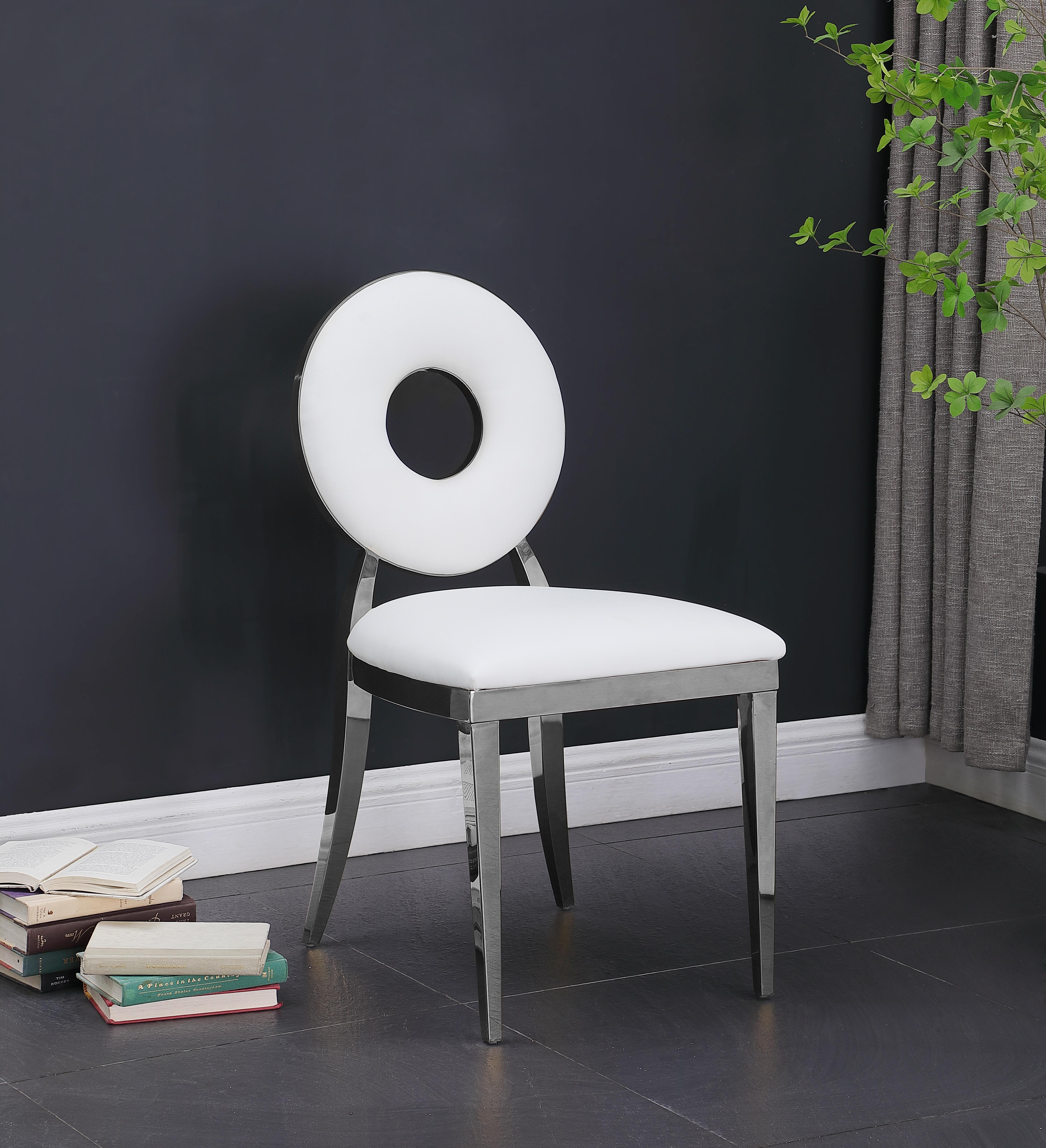 Carousel White Faux Leather Dining Chair - Luxury Home Furniture (MI)