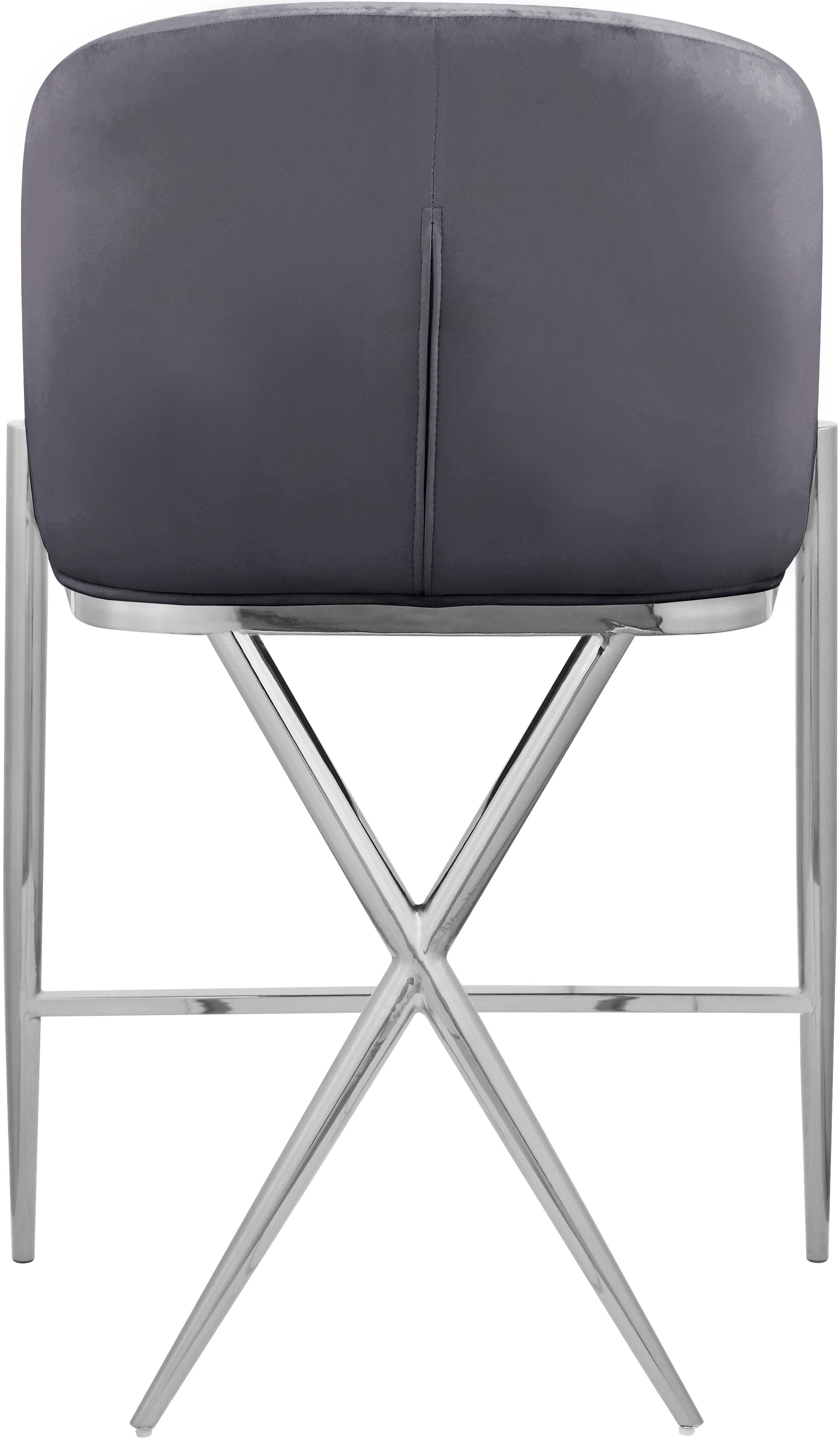 Xavier Grey Velvet Counter Stool - Luxury Home Furniture (MI)