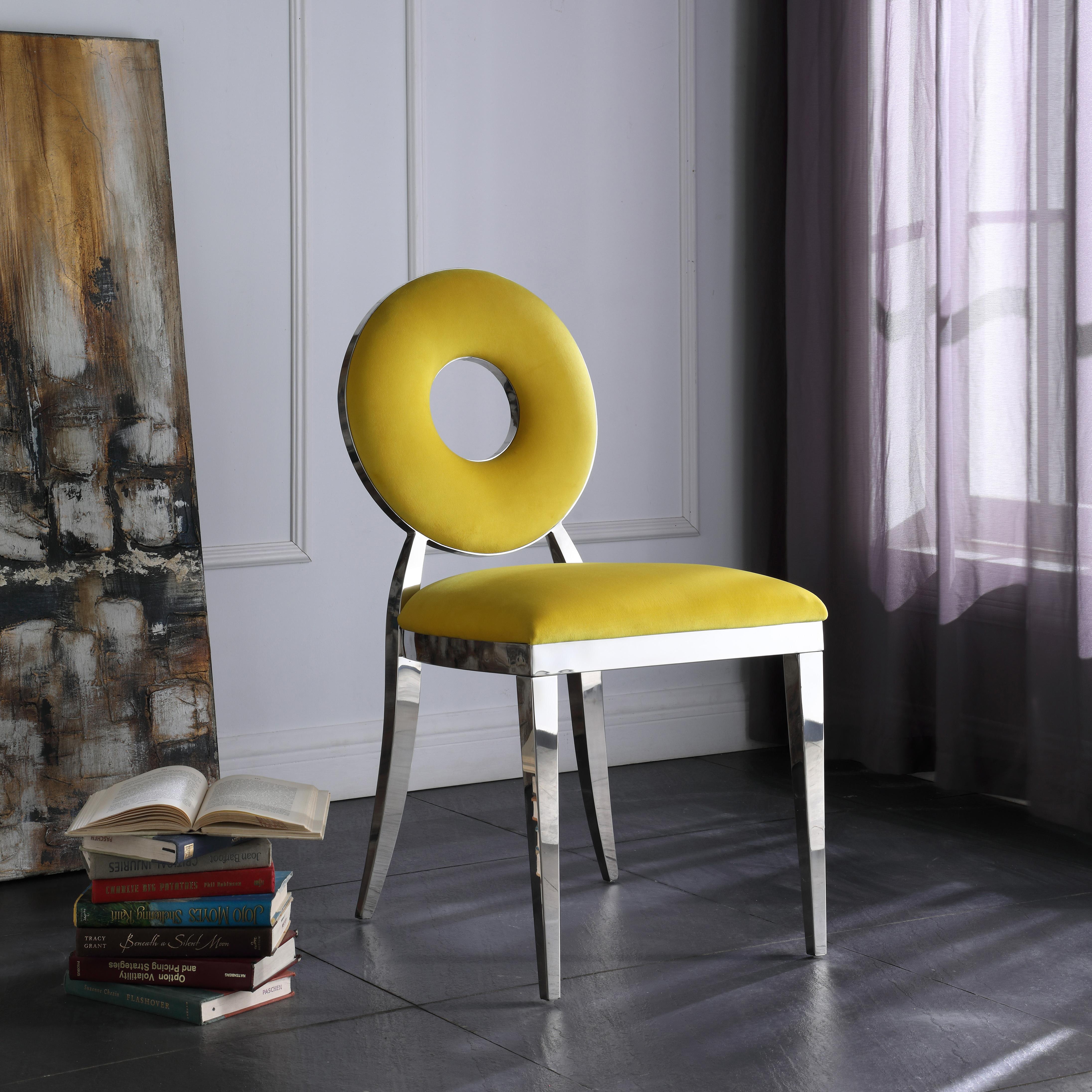 Carousel Yellow Velvet Dining Chair - Luxury Home Furniture (MI)