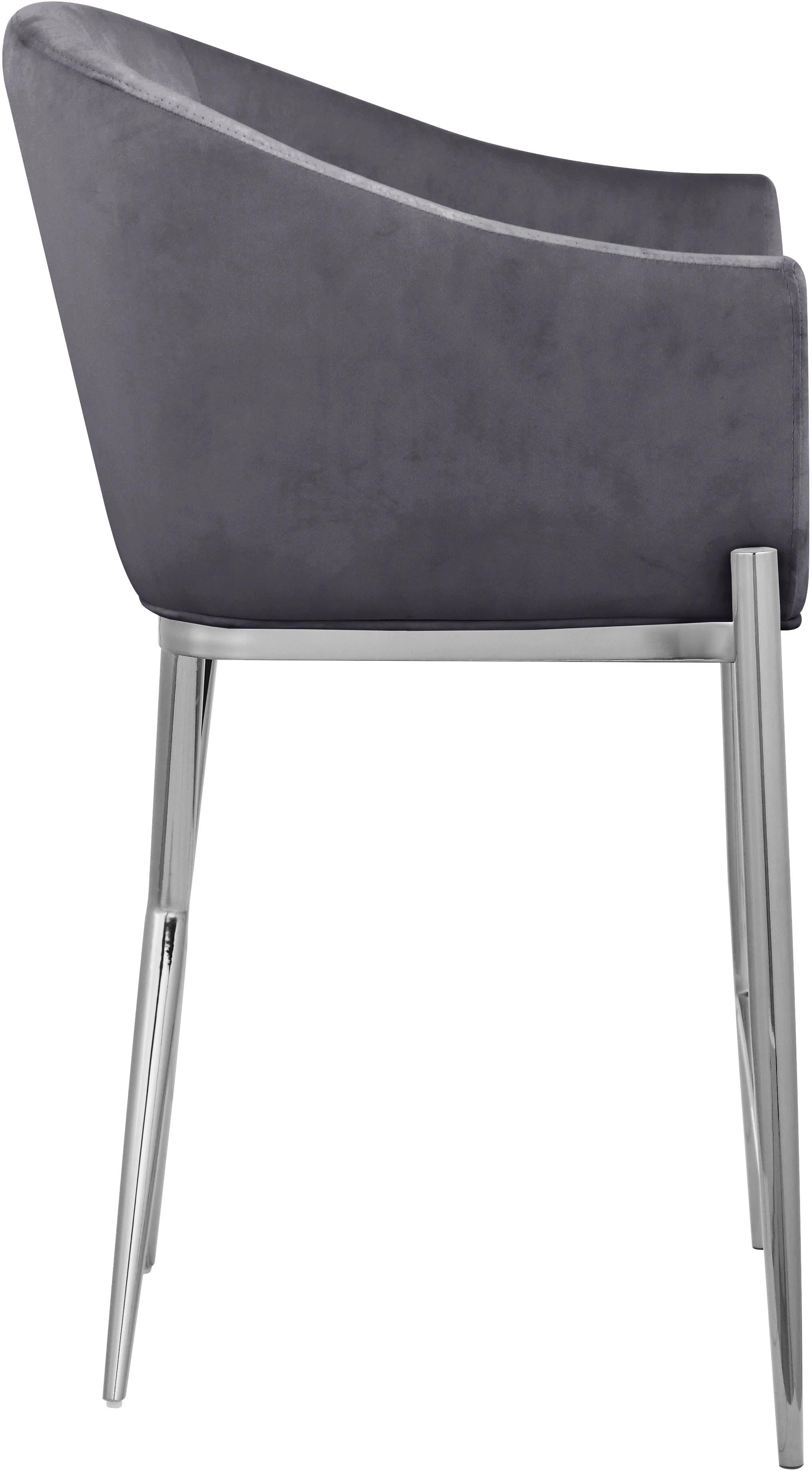 Xavier Grey Velvet Counter Stool - Luxury Home Furniture (MI)