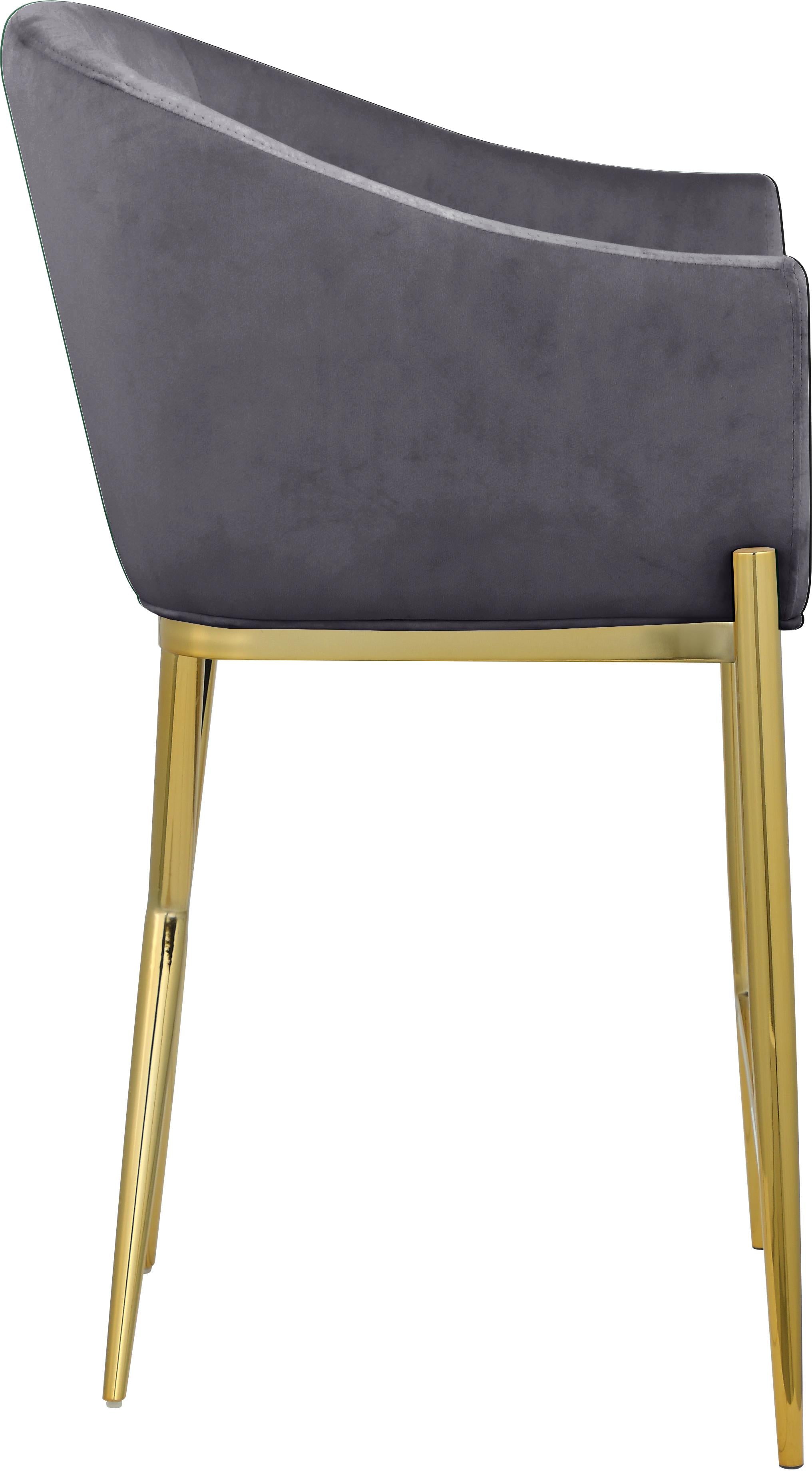 Xavier Grey Velvet Counter Stool - Luxury Home Furniture (MI)