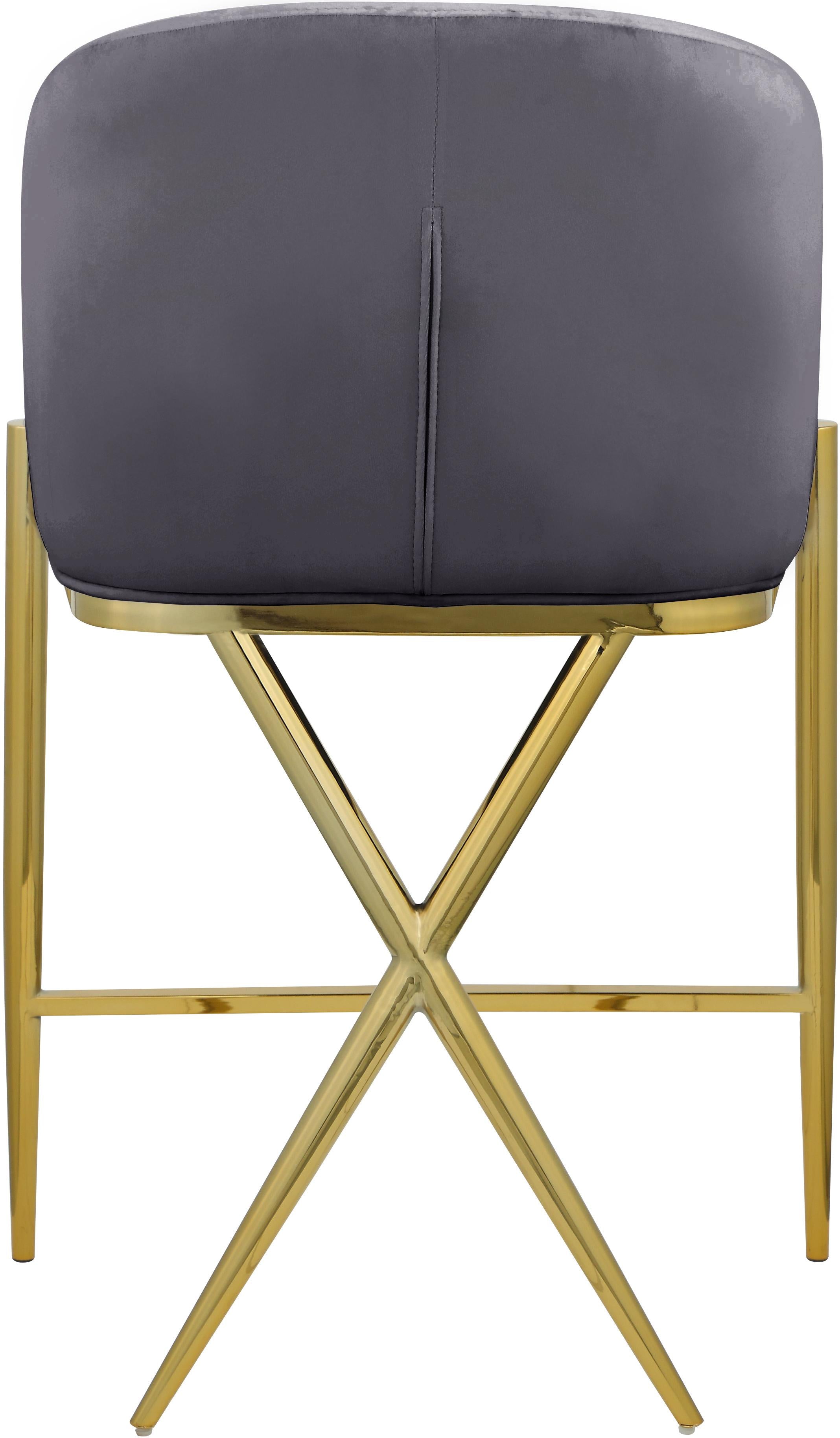 Xavier Grey Velvet Counter Stool - Luxury Home Furniture (MI)