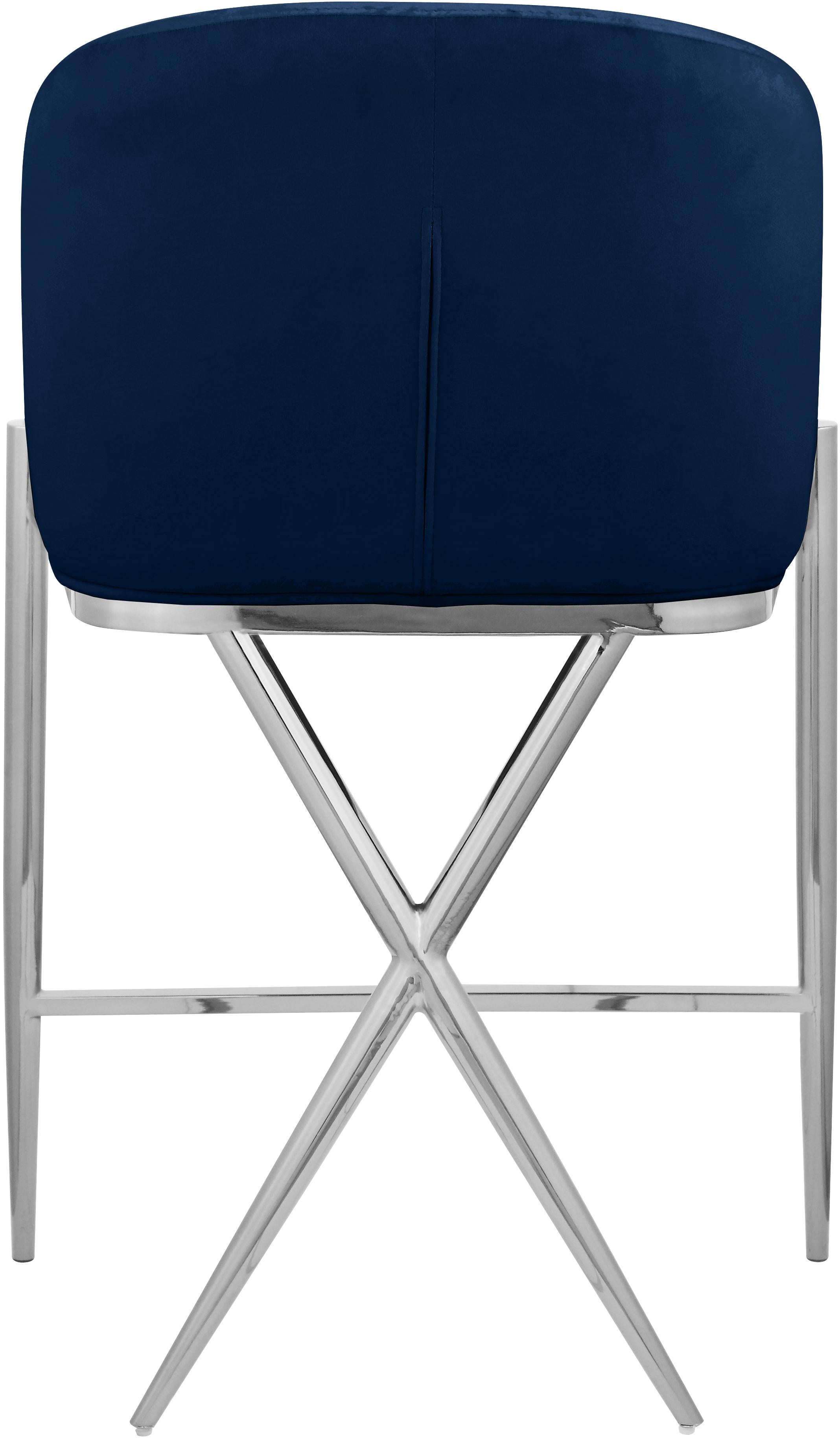 Xavier Navy Velvet Counter Stool - Luxury Home Furniture (MI)