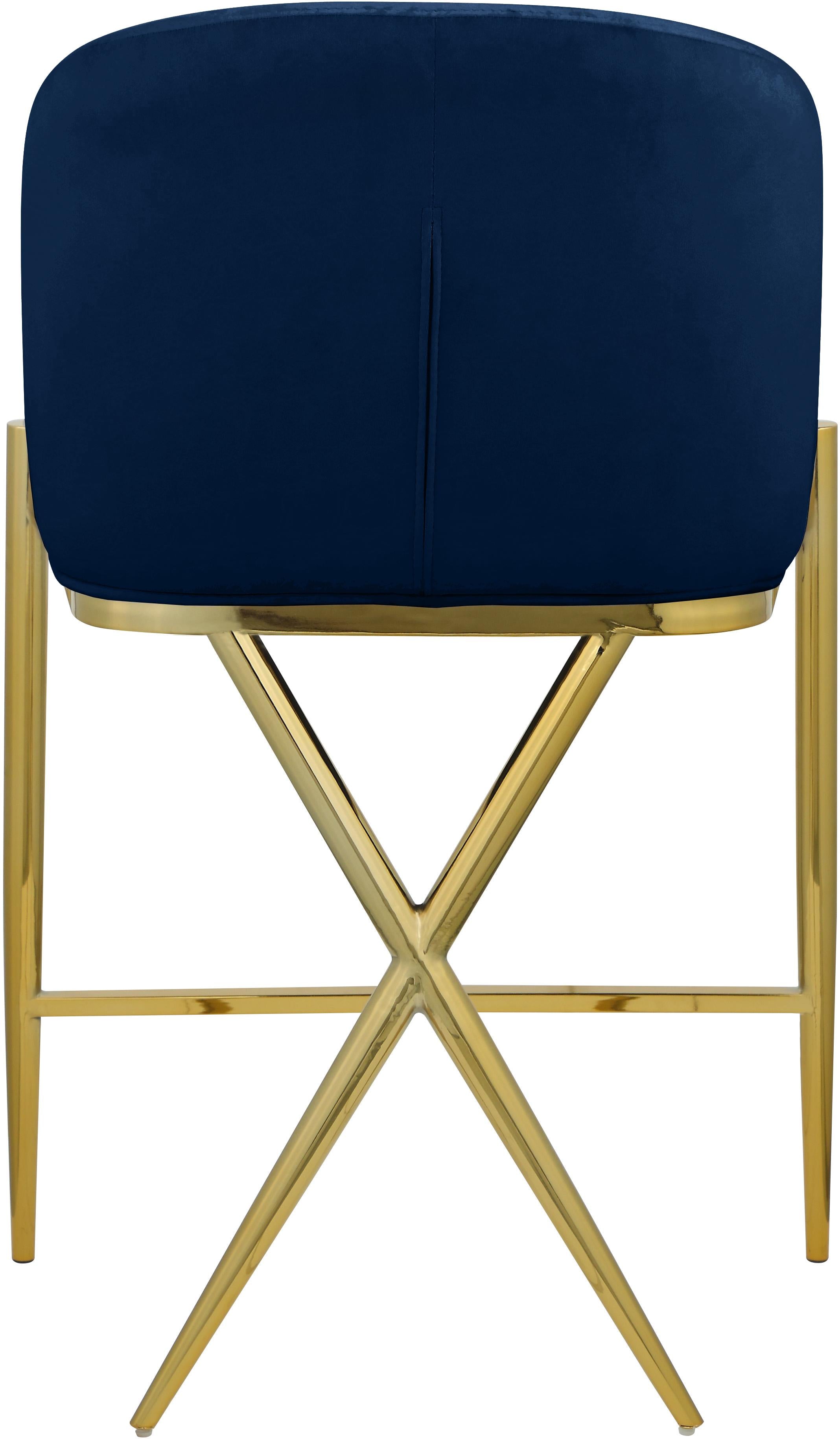 Xavier Navy Velvet Counter Stool - Luxury Home Furniture (MI)