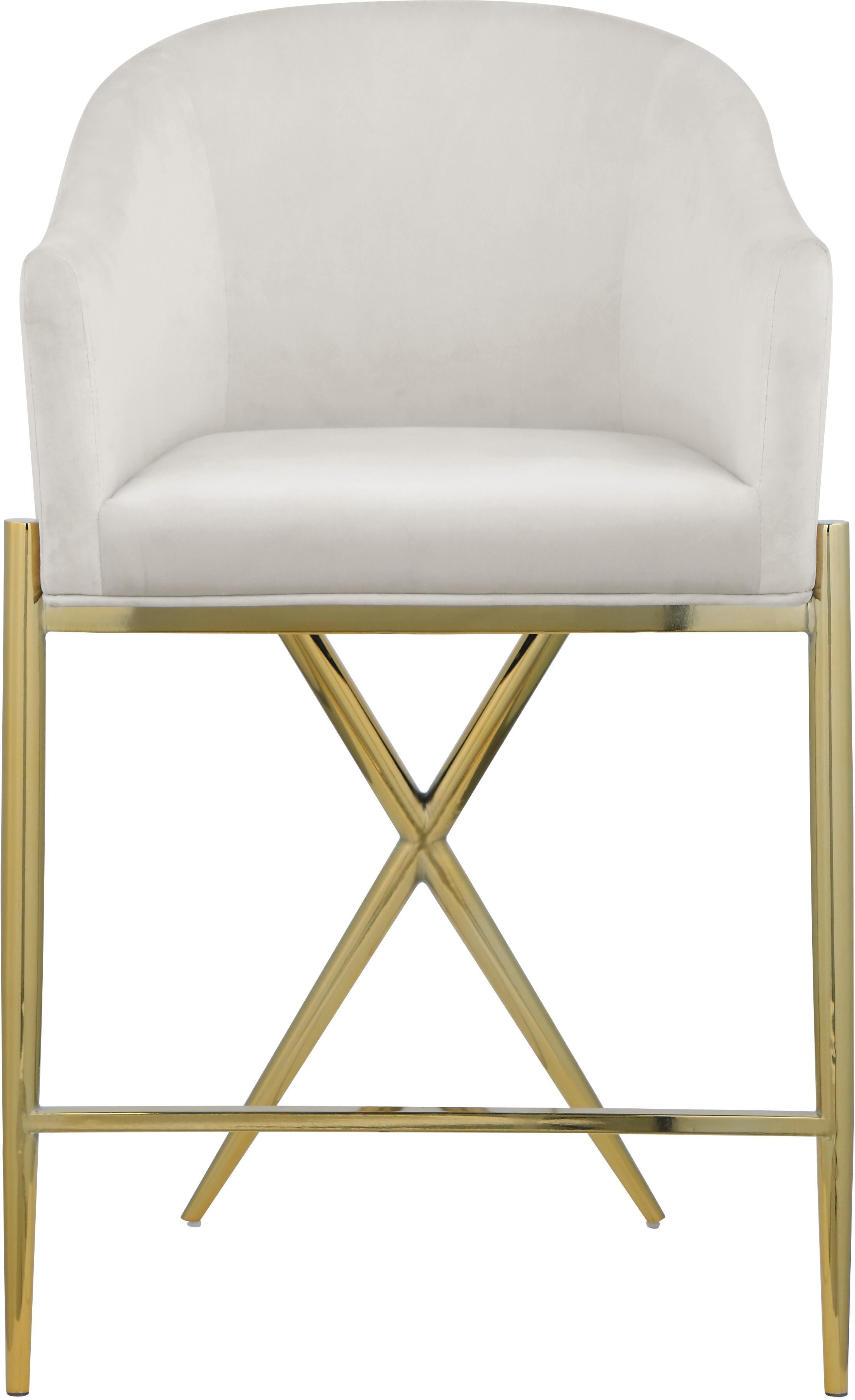 Xavier Cream Velvet Counter Stool - Luxury Home Furniture (MI)