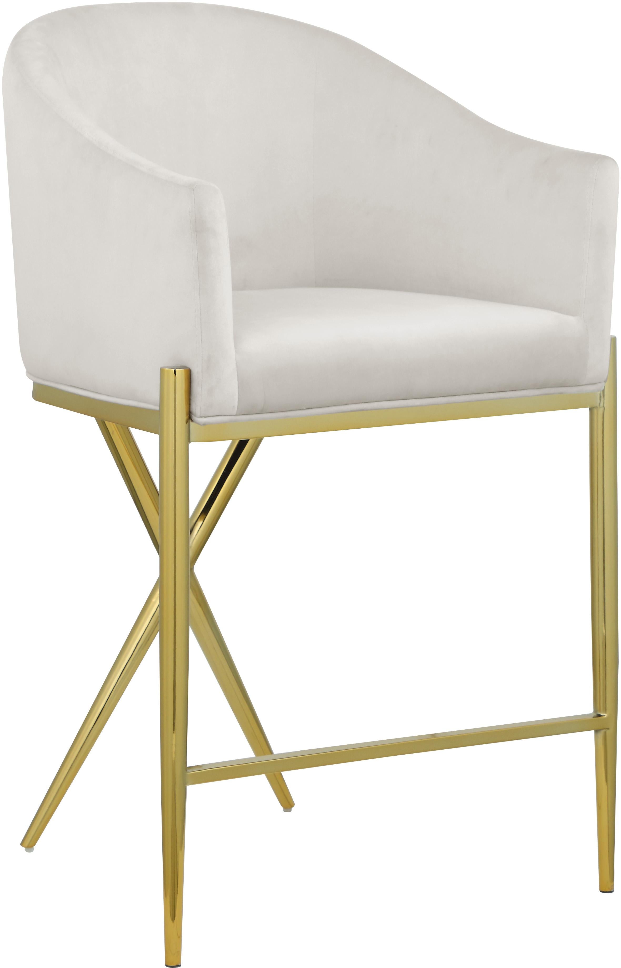 Xavier Cream Velvet Counter Stool - Luxury Home Furniture (MI)