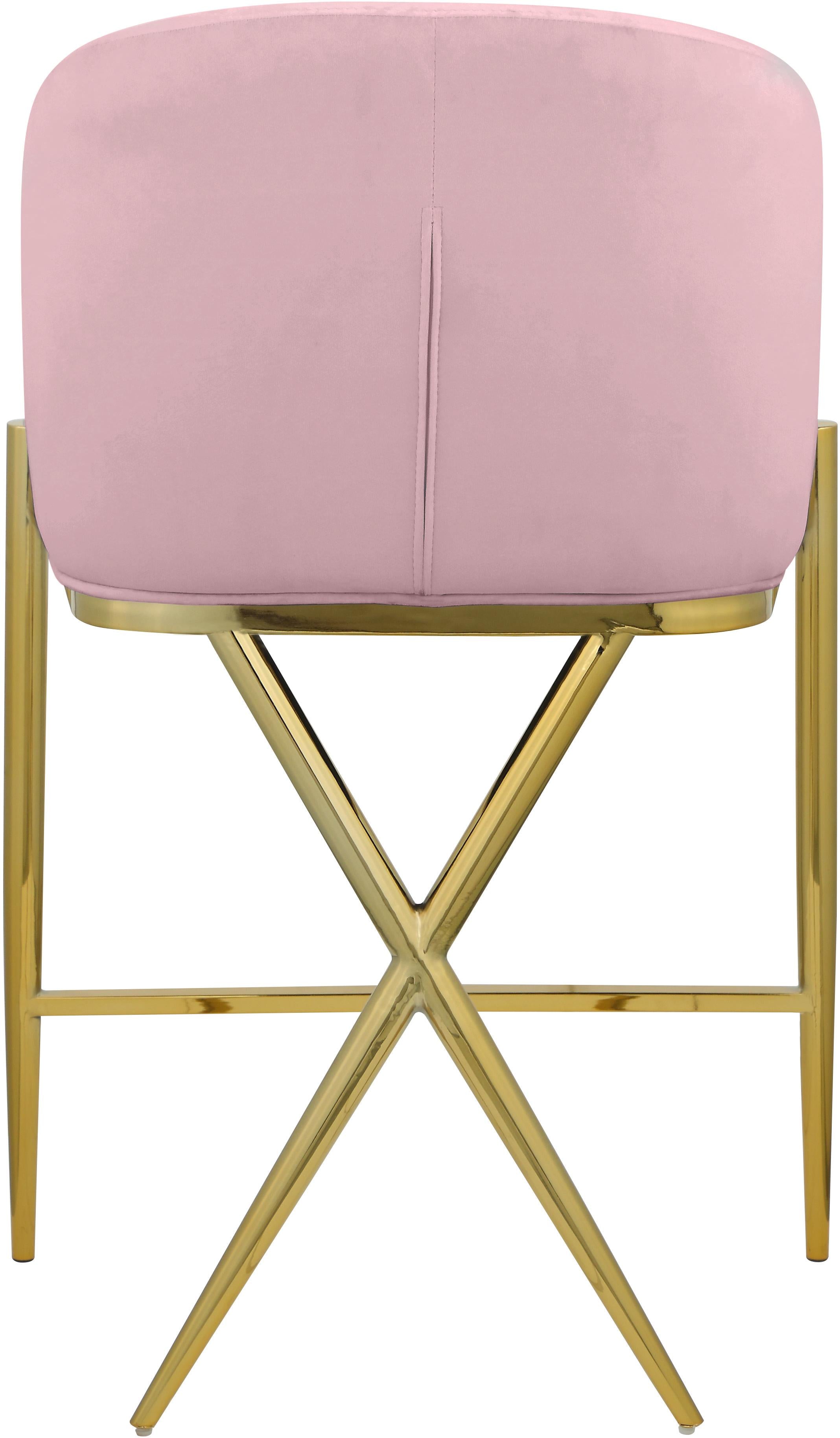 Xavier Pink Velvet Counter Stool - Luxury Home Furniture (MI)