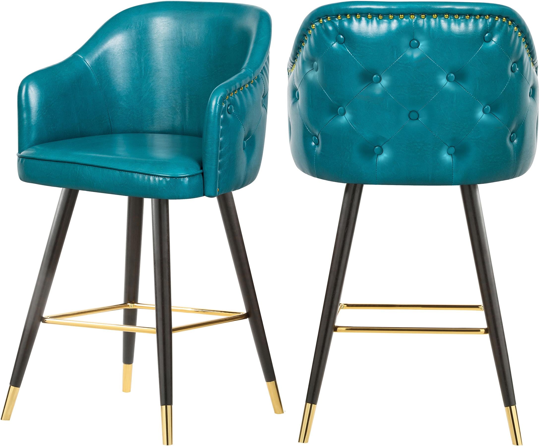 Barbosa Blue Faux Leather Counter/Bar Stool - Luxury Home Furniture (MI)