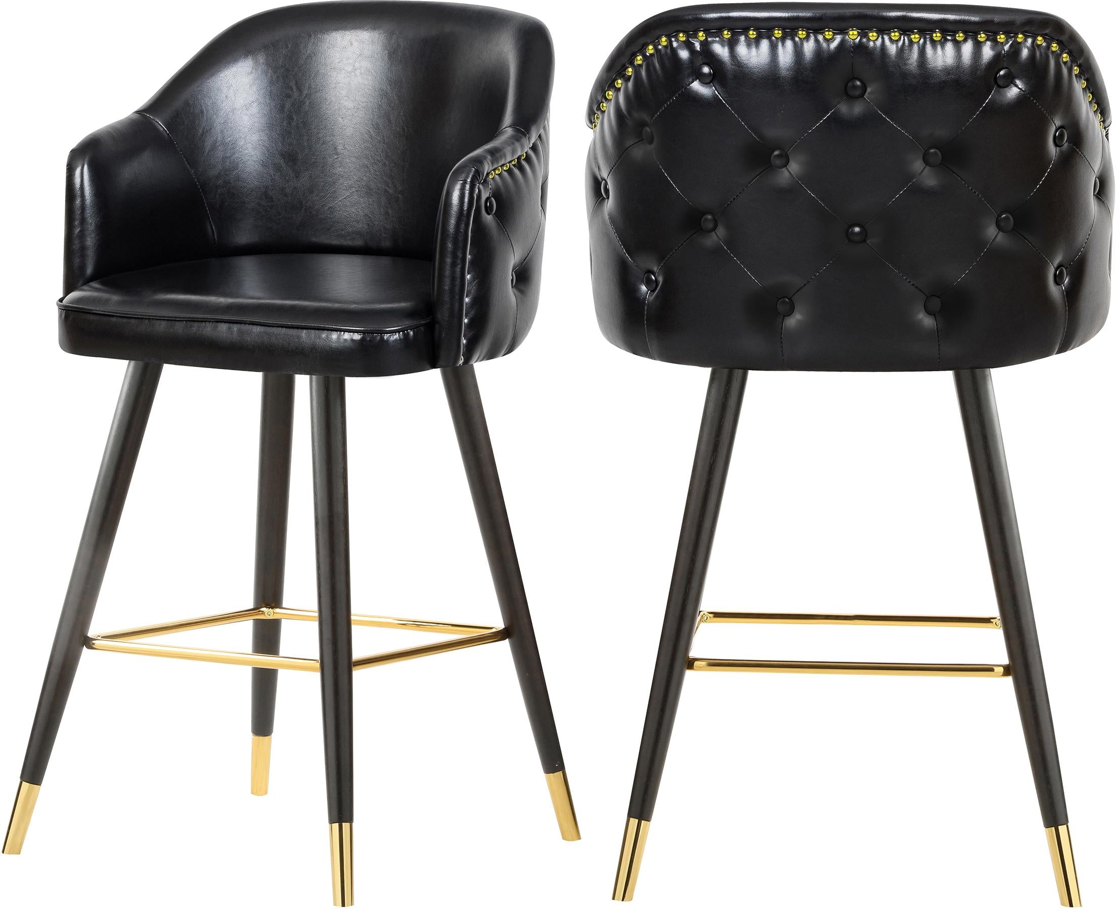 Barbosa Black Faux Leather Counter/Bar Stool