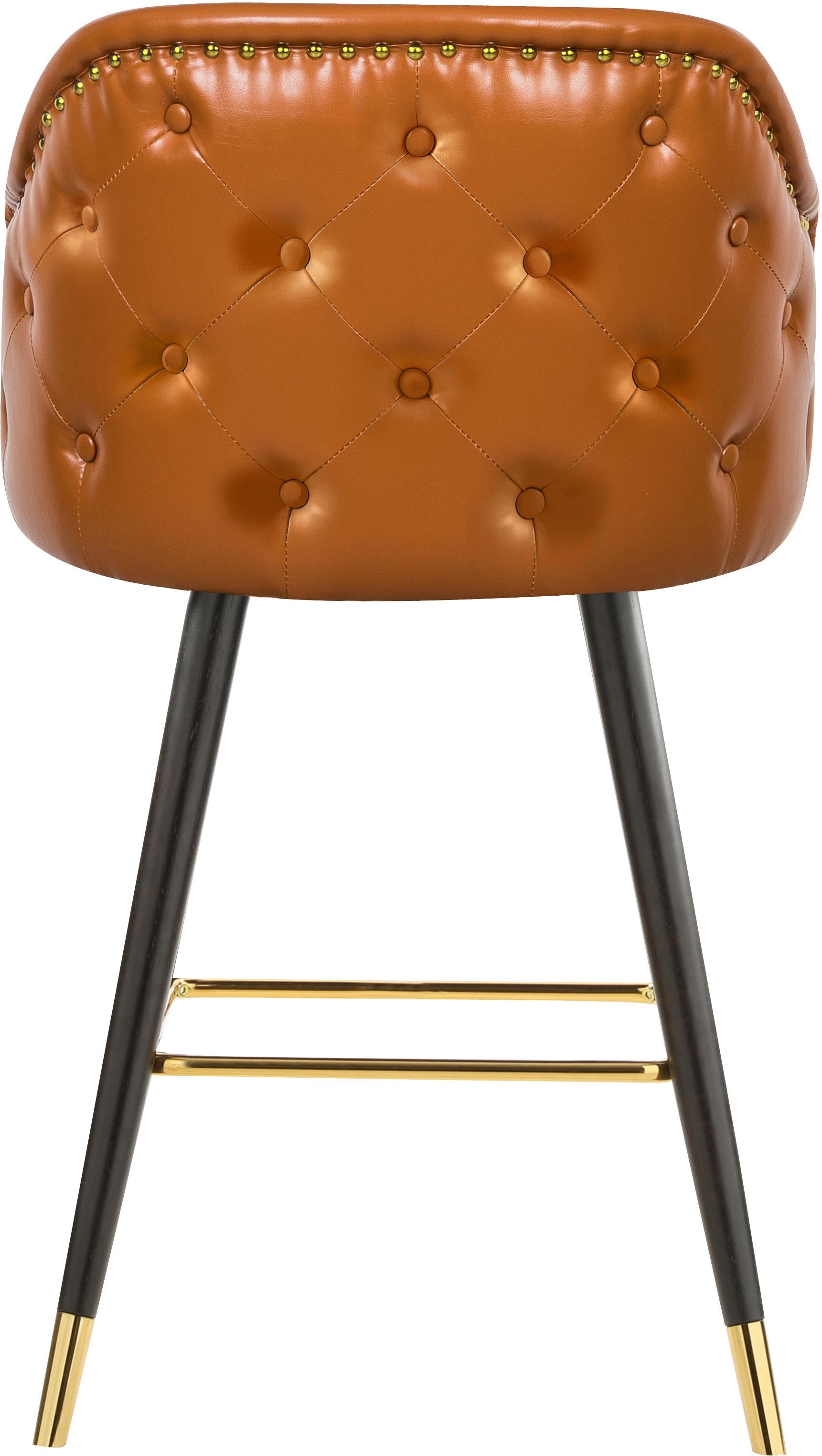 Barbosa Cognac Faux Leather Counter/Bar Stool - Luxury Home Furniture (MI)