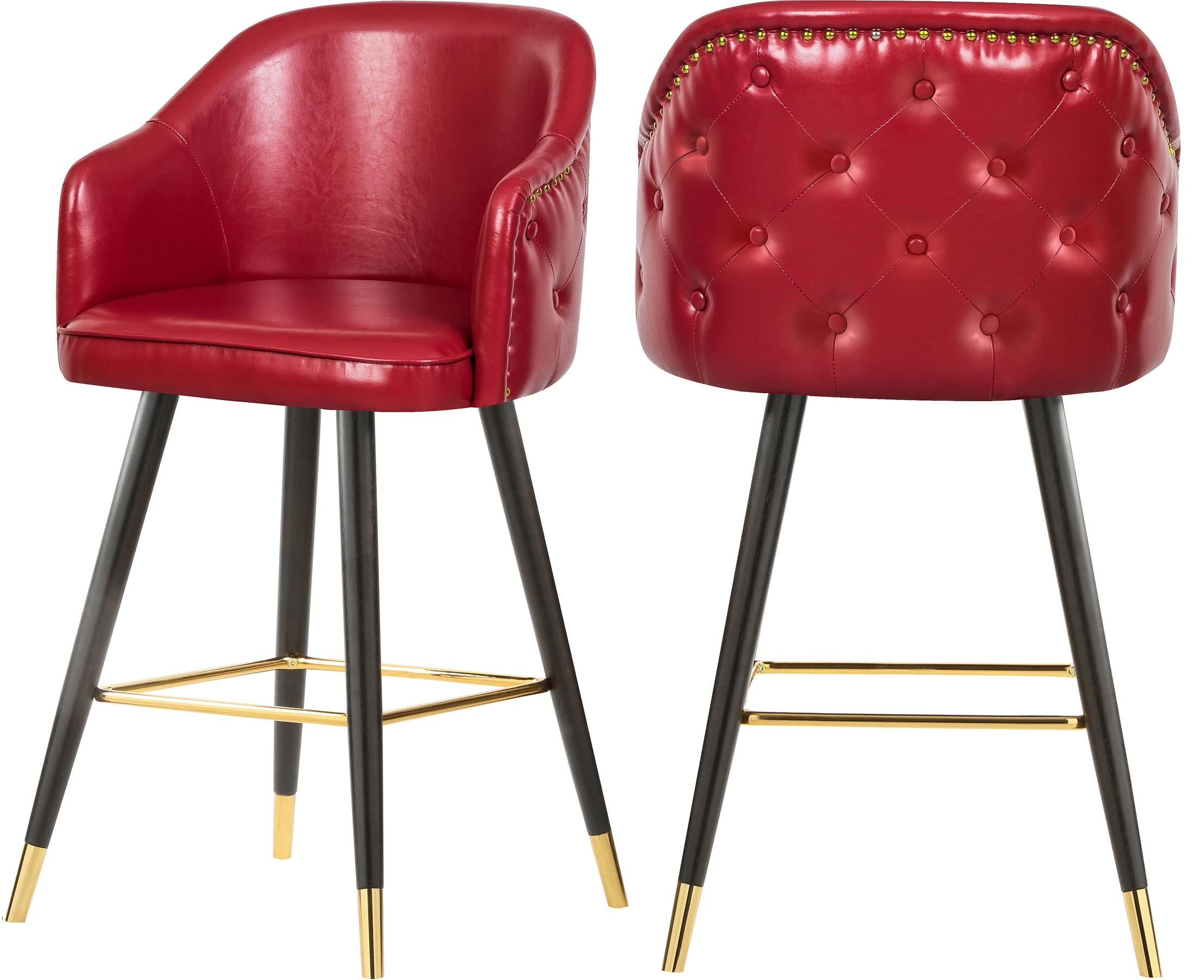 Barbosa Red Faux Leather Counter/Bar Stool - Luxury Home Furniture (MI)