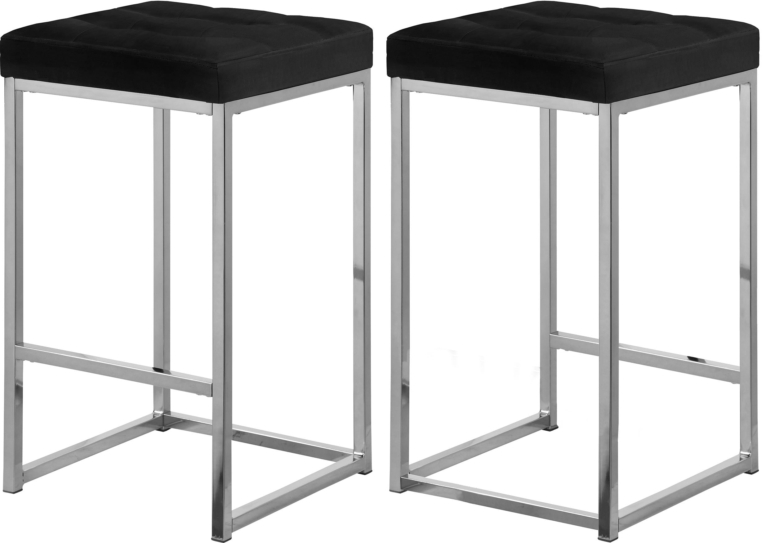 Nicola Black Velvet Stool - Luxury Home Furniture (MI)