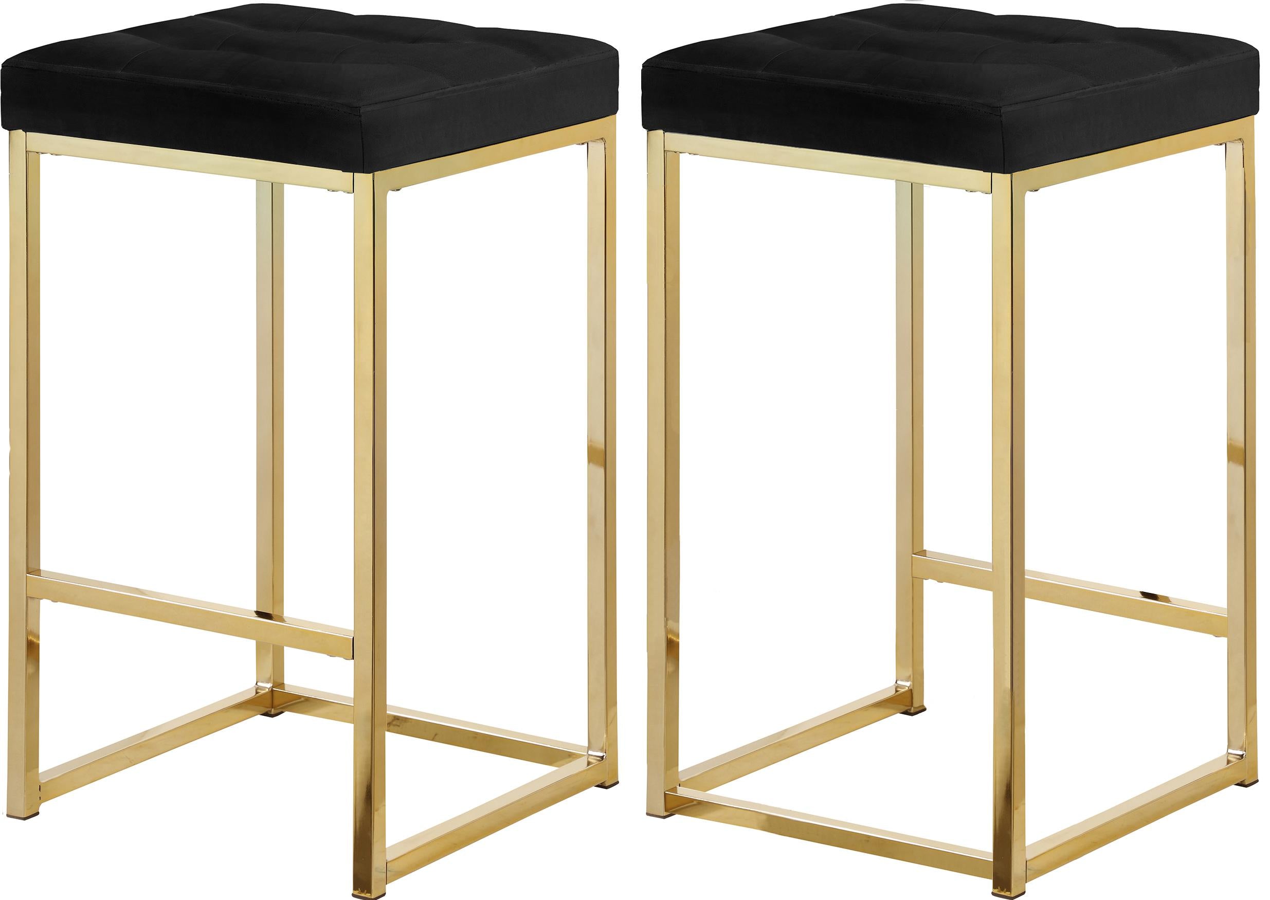 Nicola Black Velvet Stool - Luxury Home Furniture (MI)