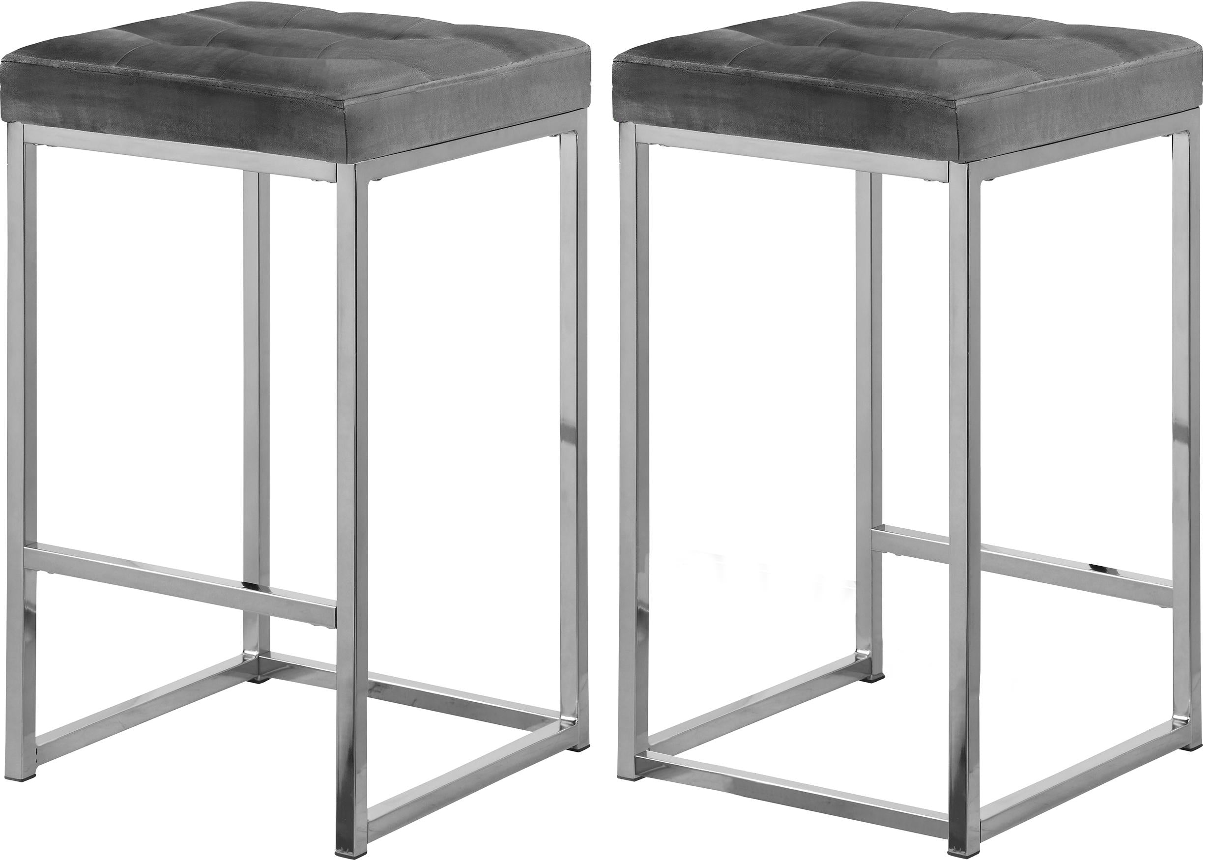 Nicola Grey Velvet Stool - Luxury Home Furniture (MI)