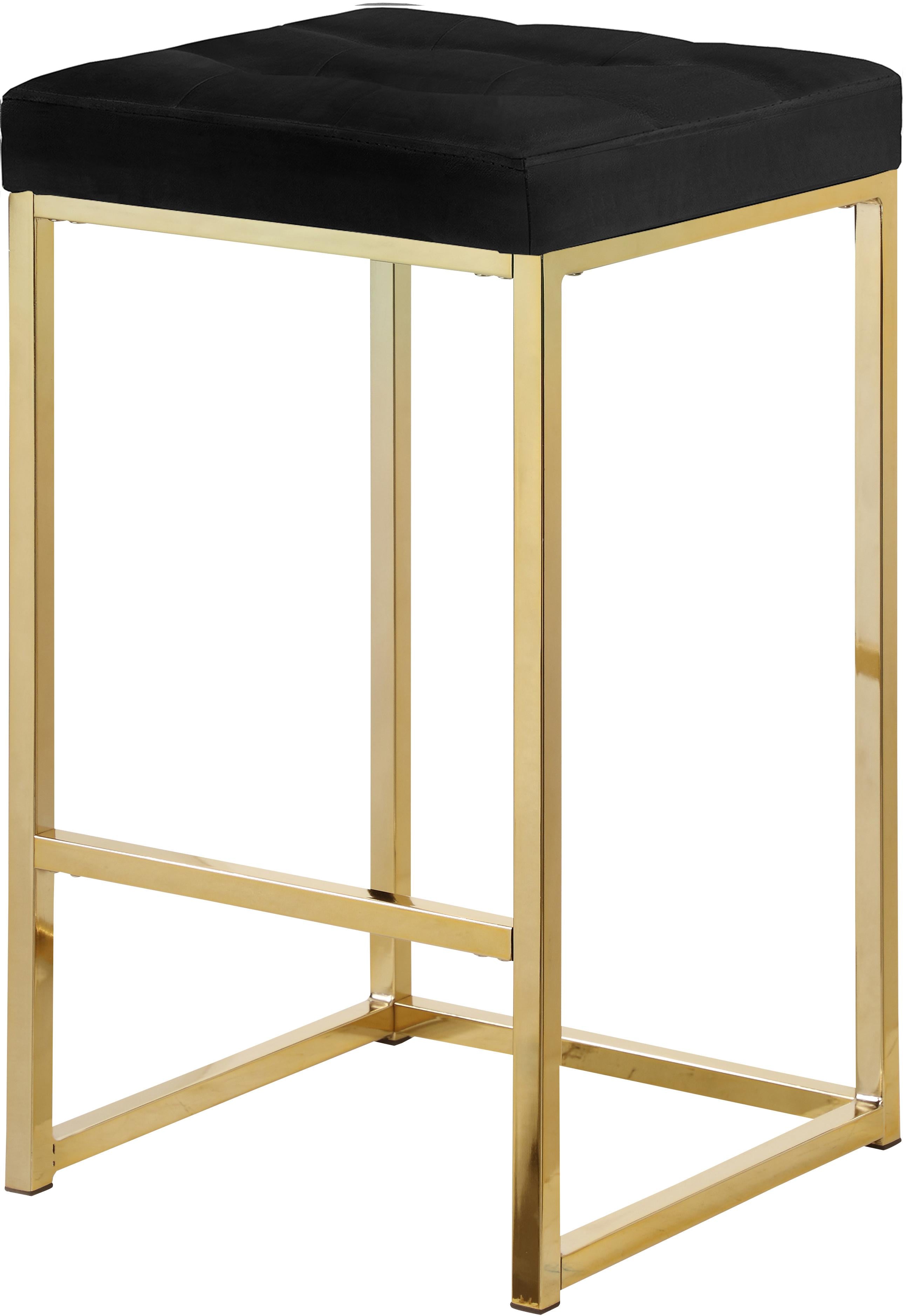 Nicola Black Velvet Stool - Luxury Home Furniture (MI)