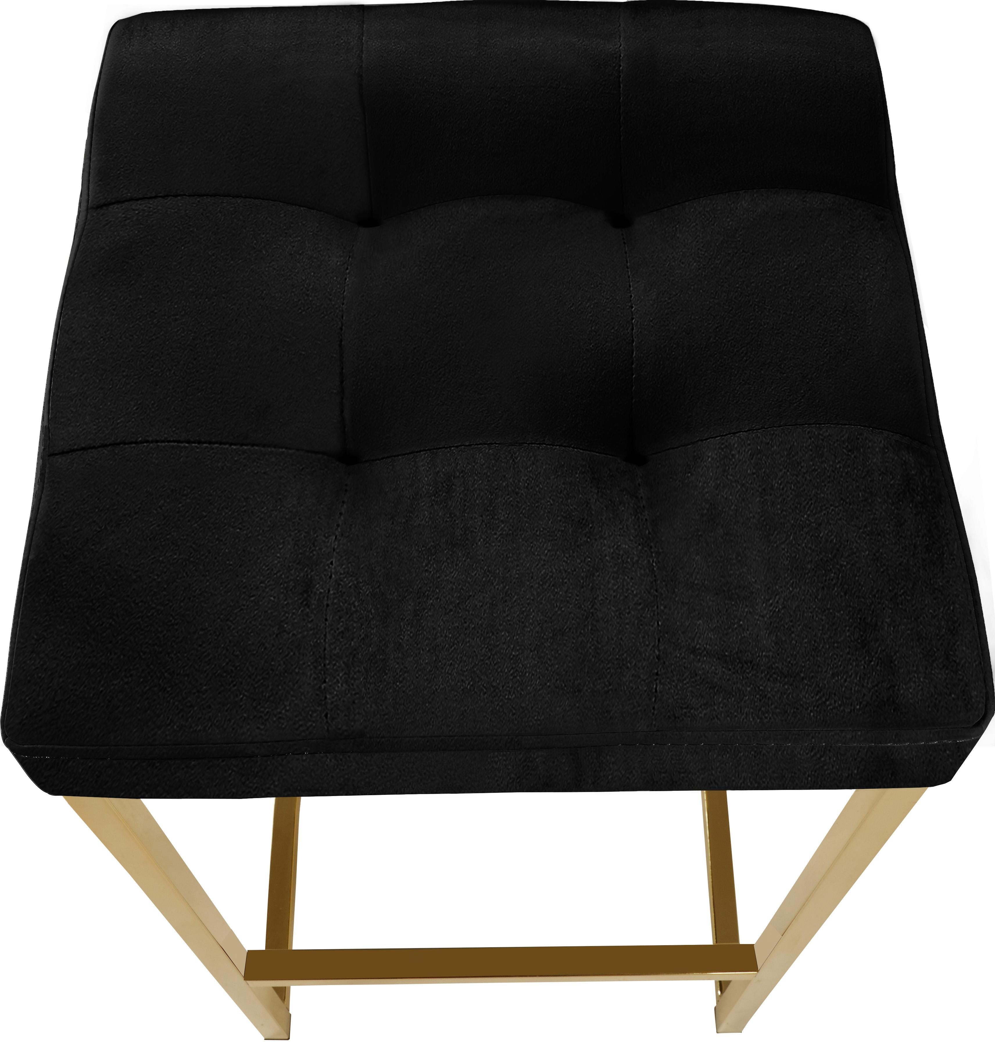 Nicola Black Velvet Stool - Luxury Home Furniture (MI)